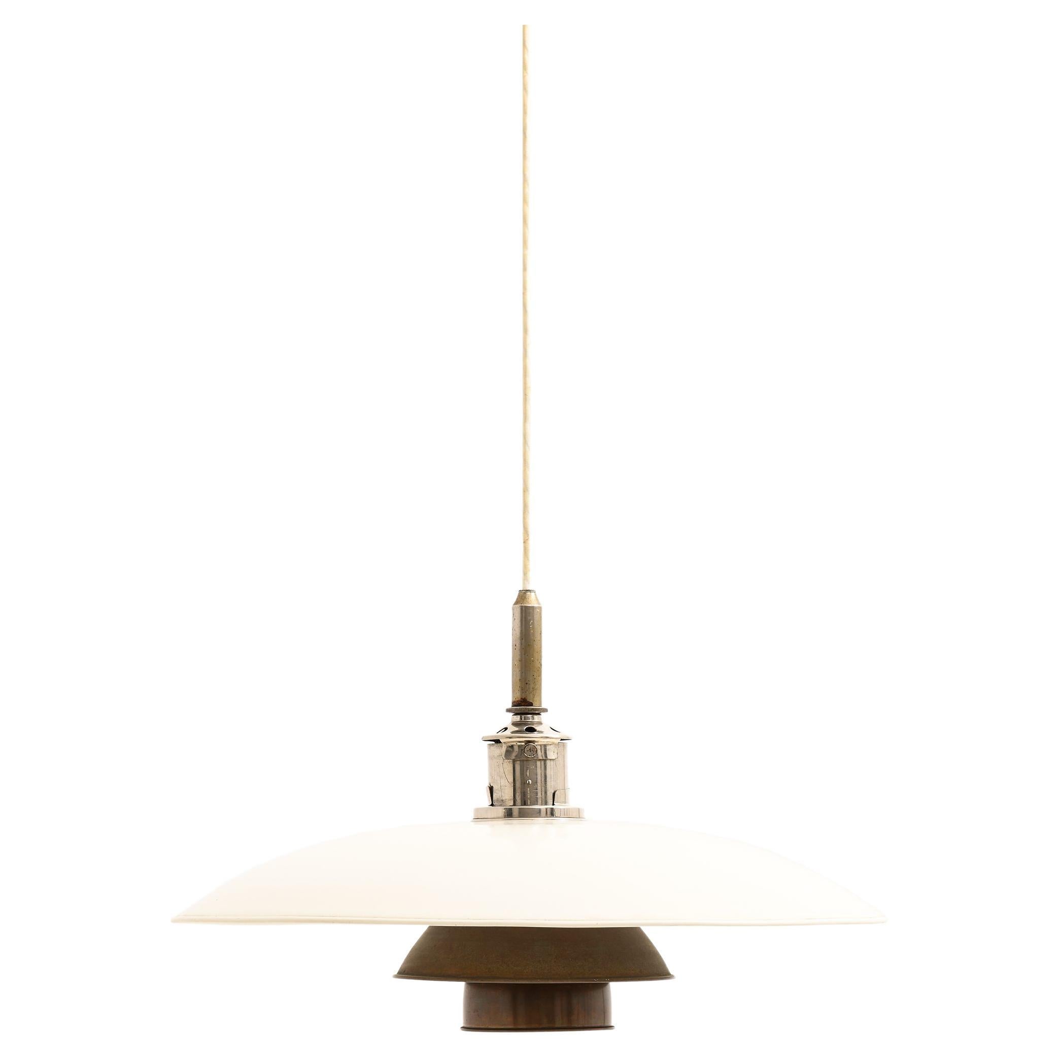 Plafonnier en cuivre et douille nickelée de Poul Henningsen, 1928
