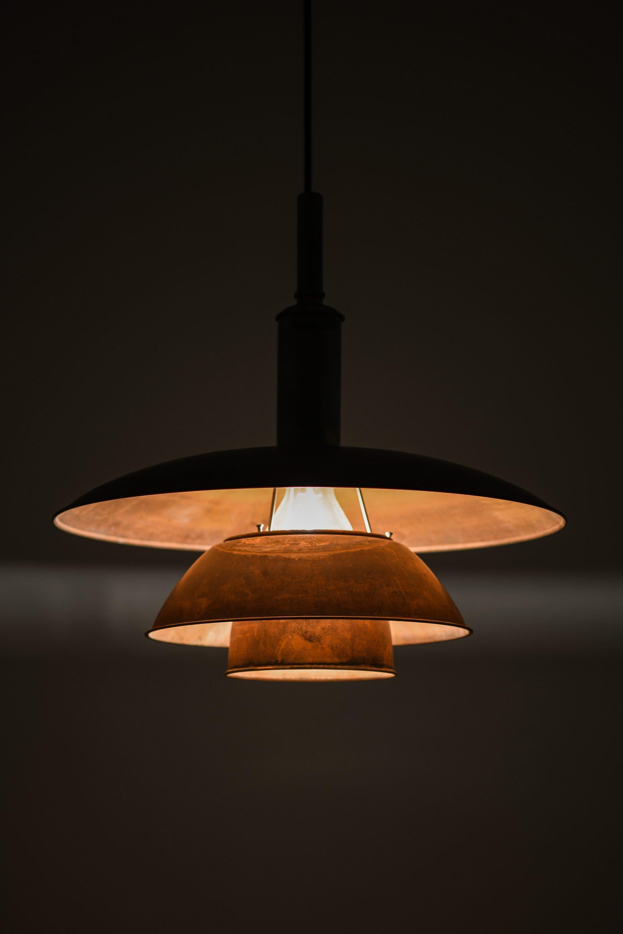 20th Century Ceiling Lamp in Copper and Nickel Plated Steel by Poul Henningsen, 1920's For Sale
