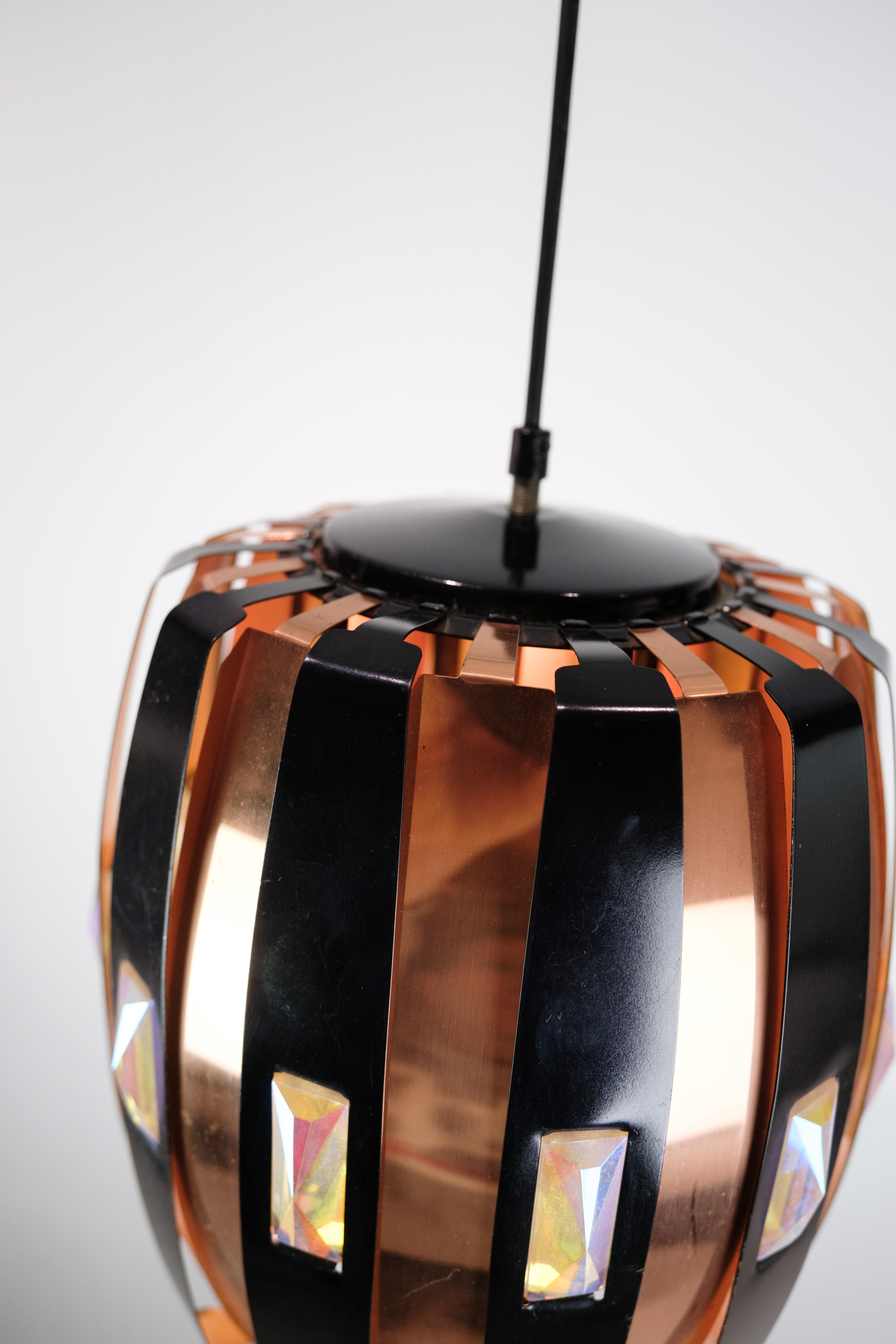 Ceiling lamp In Copper Designed By Verner Schou, By Coronell Elektro From 1970s For Sale 2