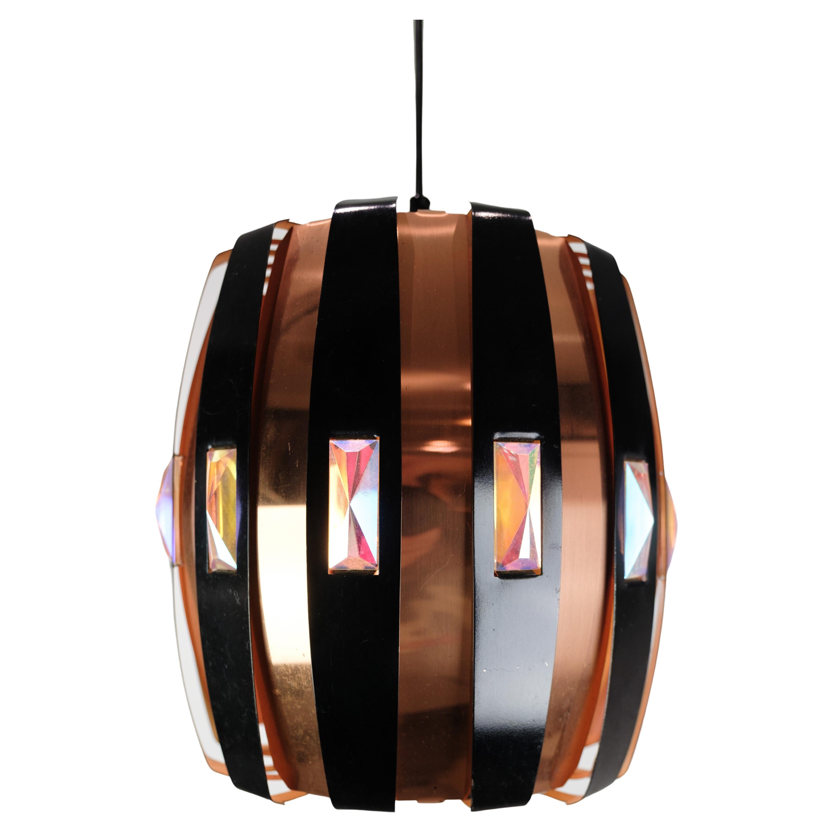 Ceiling lamp In Copper Designed By Verner Schou, By Coronell Elektro From 1970s For Sale