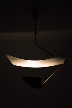 Ceiling Lamp in Lacquered Metal, Nylon Threads and Brass by Angelo Lelii, 1950's