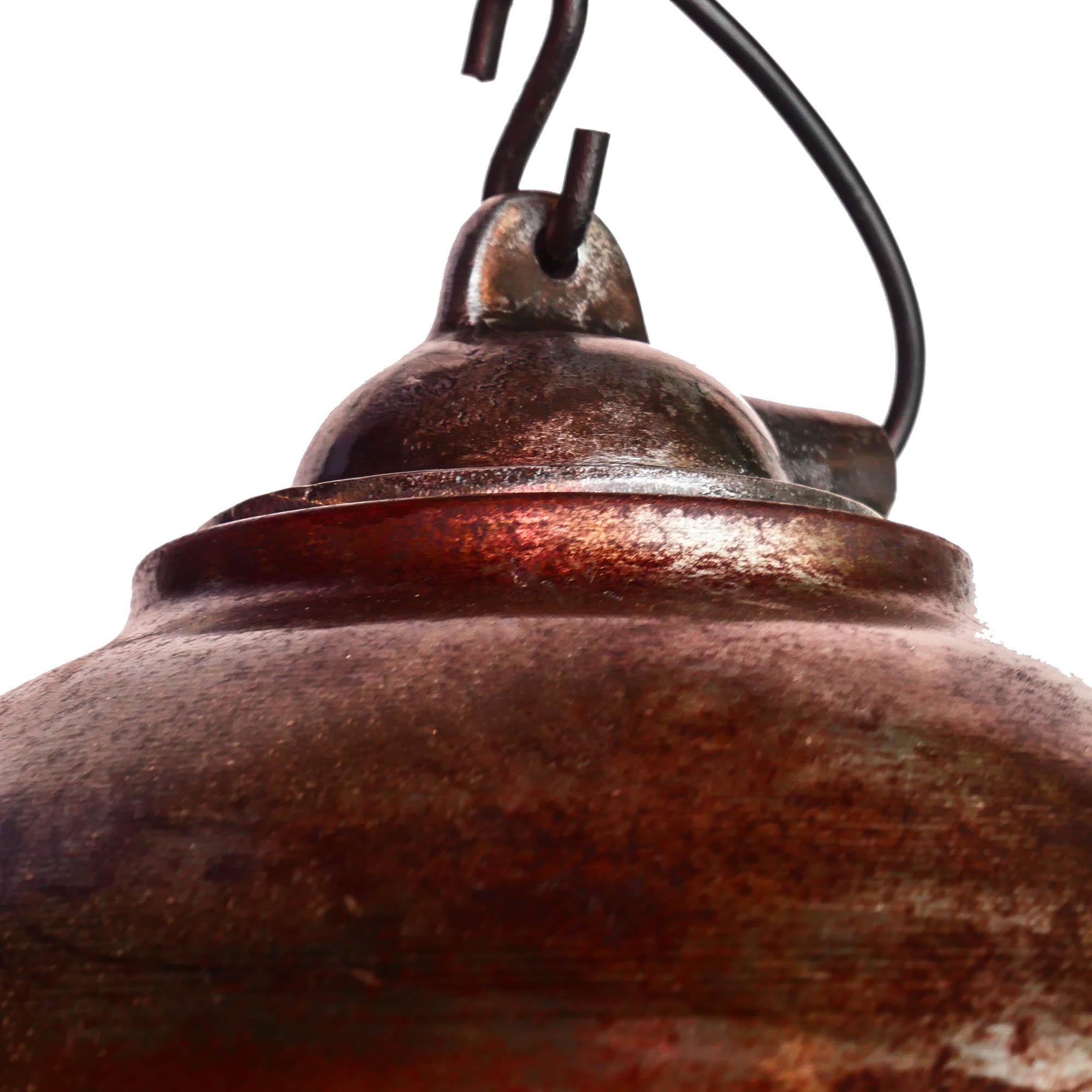 Ceiling Lamp in Steel, Natural Patina, France, circa 1950-1959 For Sale 5