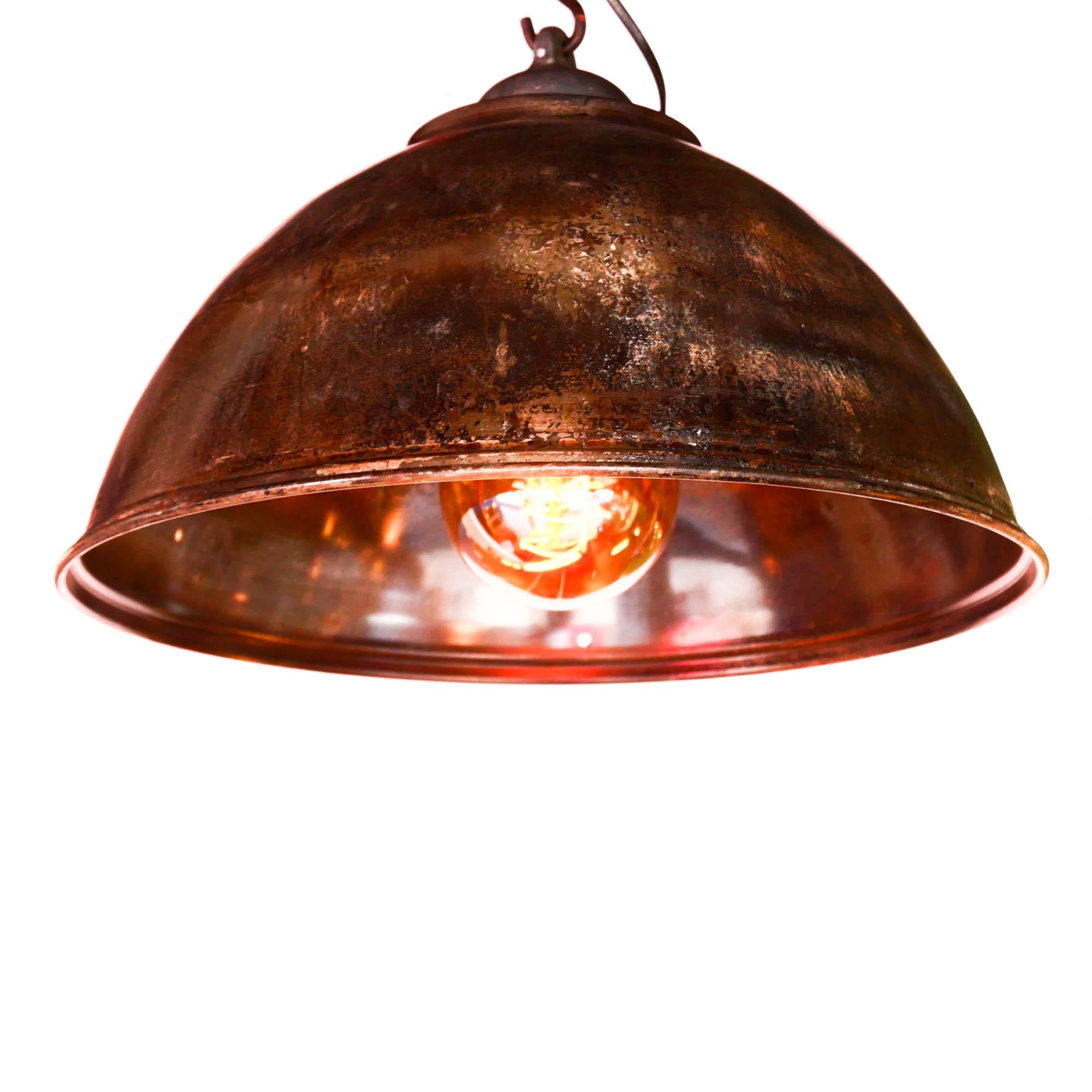 Ceiling Lamp in Steel, Natural Patina, France, circa 1950-1959 In Good Condition For Sale In Saint Ouen, FR