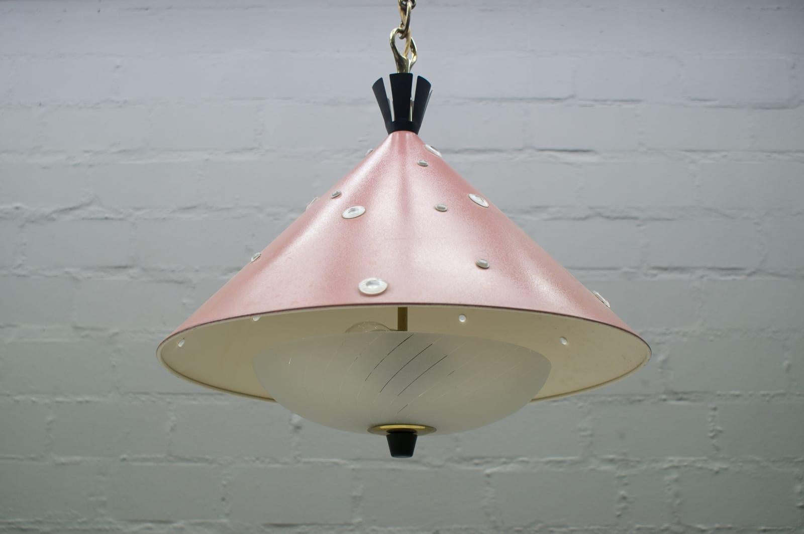 Mid-20th Century Ceiling Lamp in the Manner Arredoluce / Angelo Lelli, Italy, 1950s