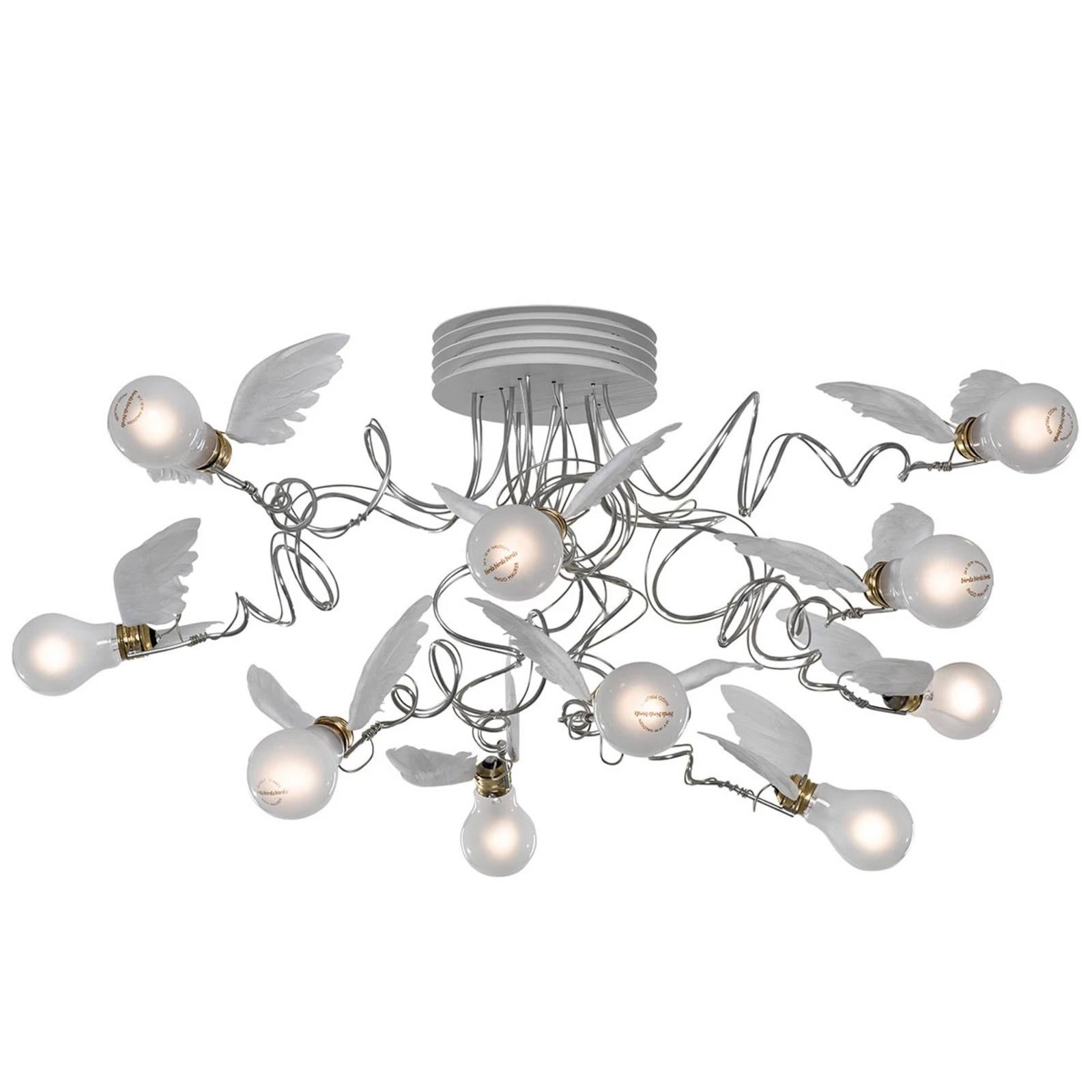 Italian Ceiling lamp Ingo Maurer Birdie's Nest For Sale