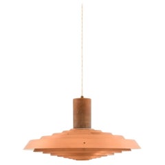 Plafonnier "Langelinie" en cuivre et laque par Poul Henningsen, années 1950