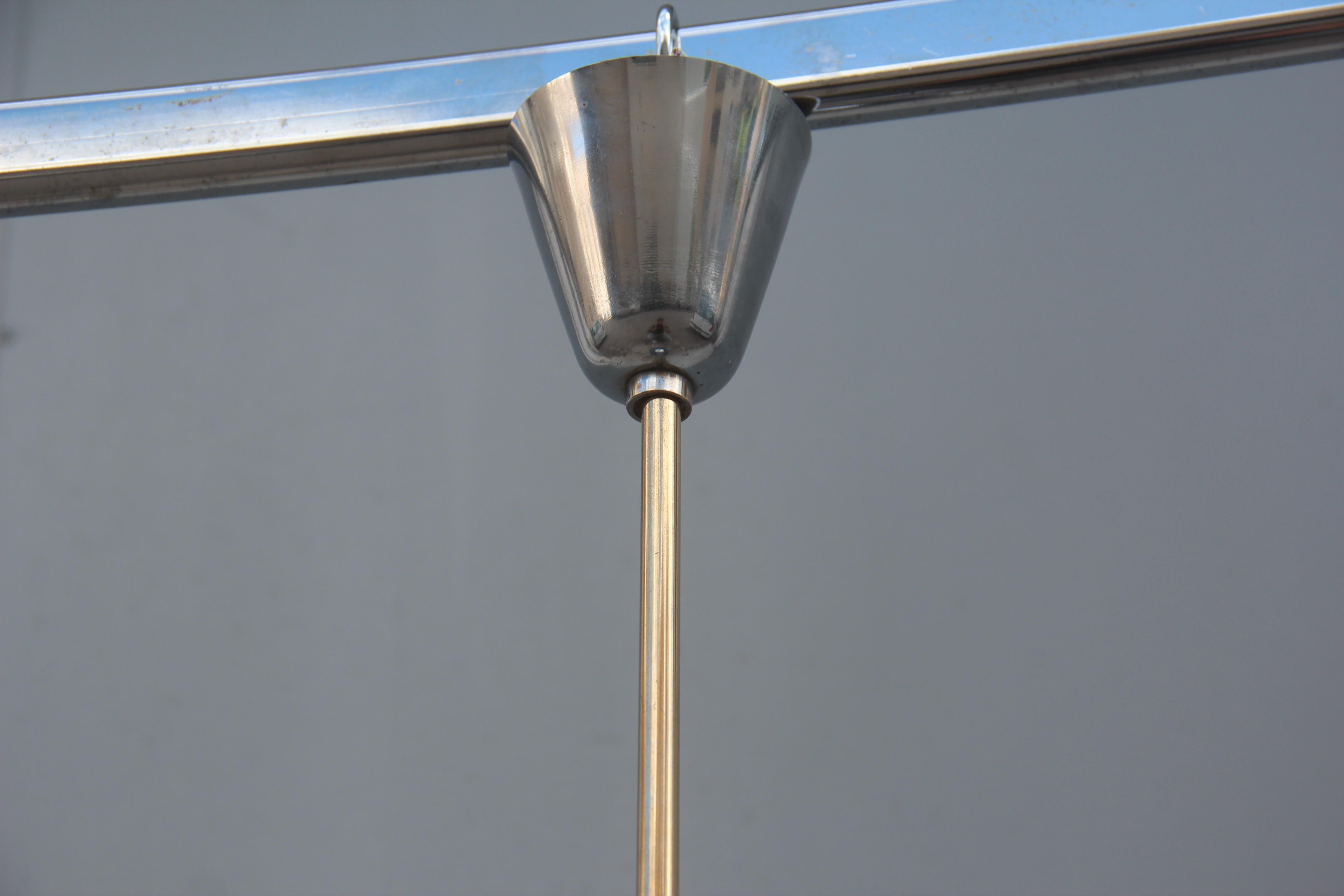 Ceiling Lamp Lantern Minimal Design Round Black Steel Italian Design, 1960 Glass For Sale 4