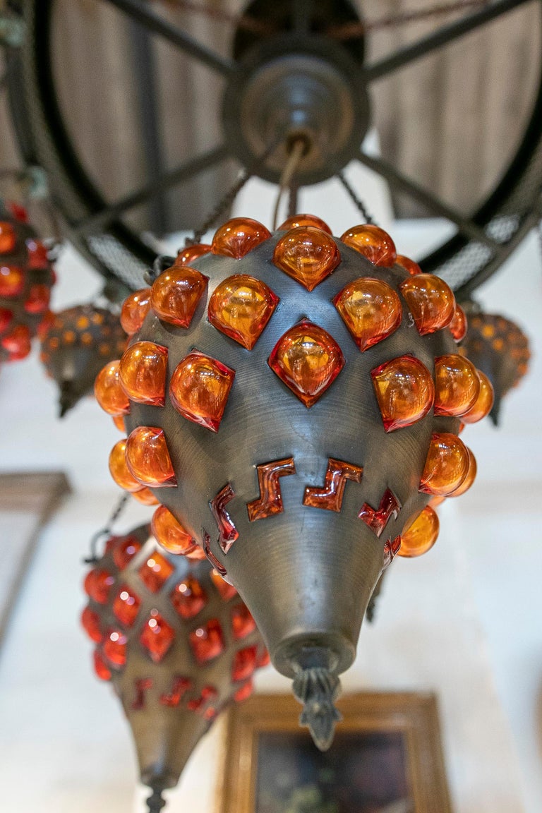 Ceiling Lamp Maidford, Ceiling Lamp Made Of Metal/Wood In Black/Nature, 4- Flame, With Adjustable Spotlights, 4 X E27 Socket, Spot In Retro/Vintage Design, Without Bulb