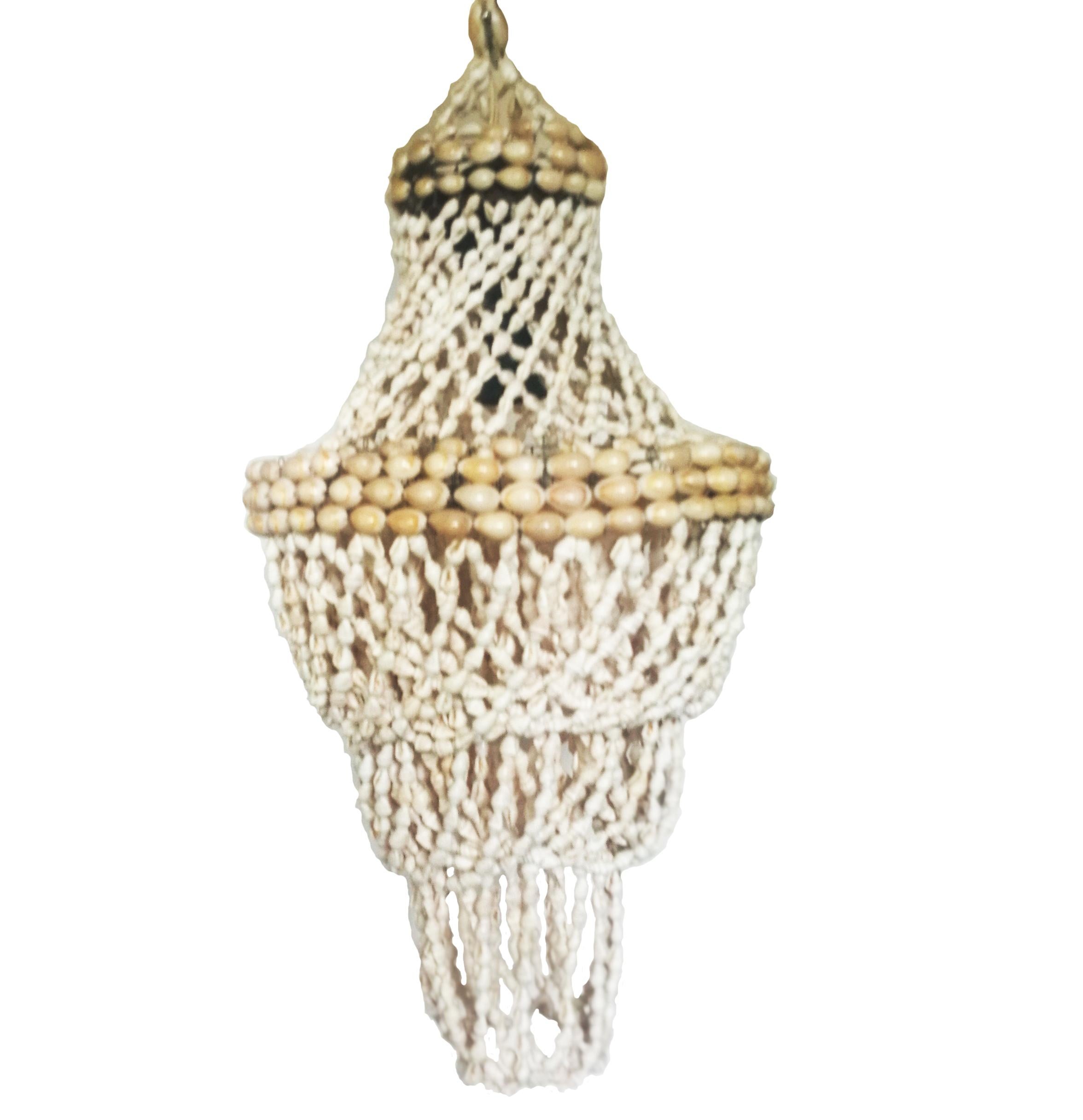 Spanish Ceiling Lamp  Shell Made with Natural Shells, Spain For Sale