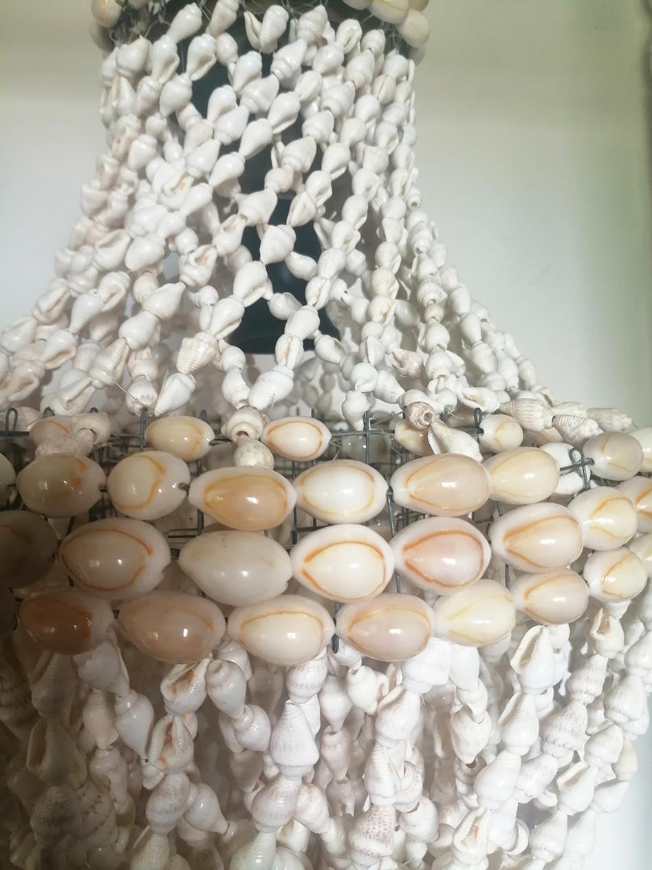Ceiling Lamp  Shell Made with Natural Shells, Spain For Sale 1