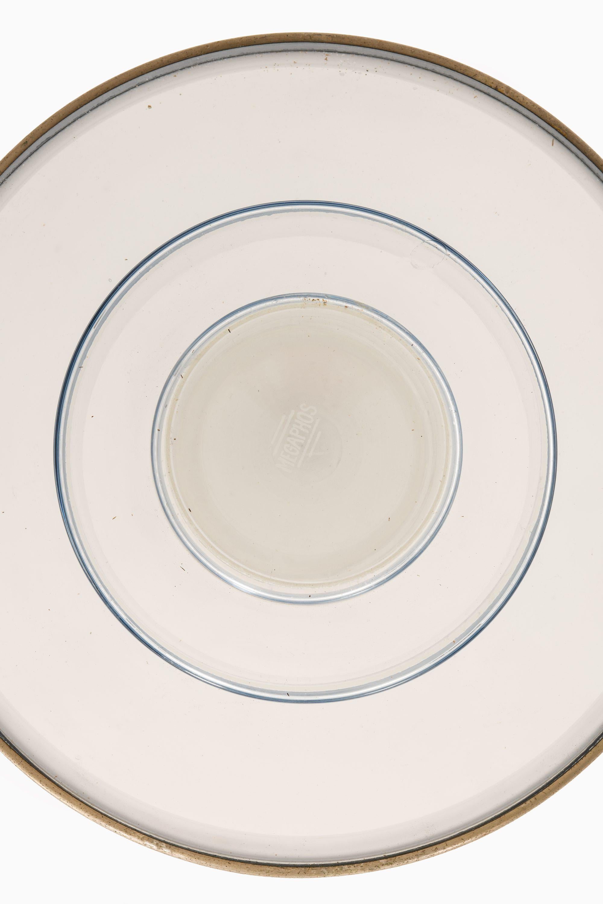 Placcato Lampada da soffitto Megaphos in metallo nichelato di C.F. Otto Müller, 1932 in vendita