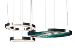 Ceiling Lamp Metal Frame Champagne Silver or Nickel Finish Custom in 50 Colors