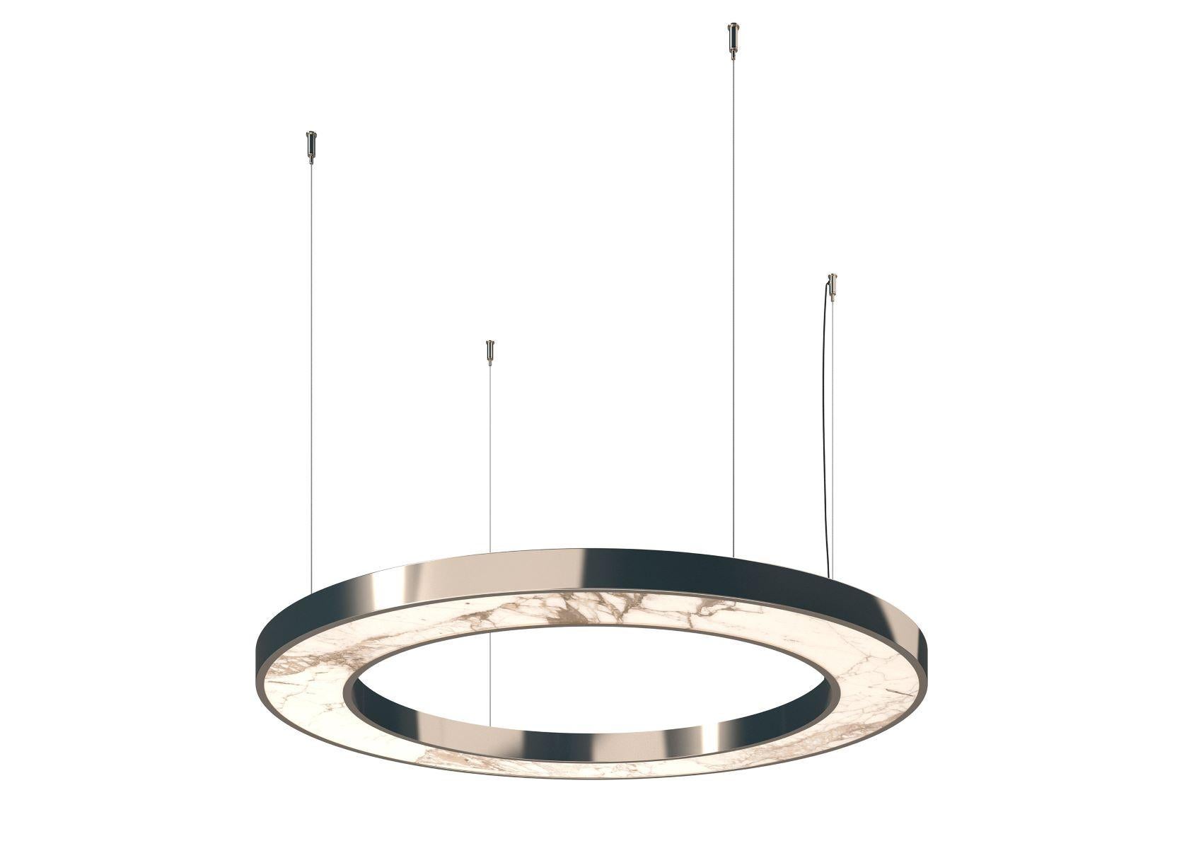 Modern Ceiling Lamp Metal Frame Champagne Silver or Nickel Finish Custom in 50 Colors For Sale