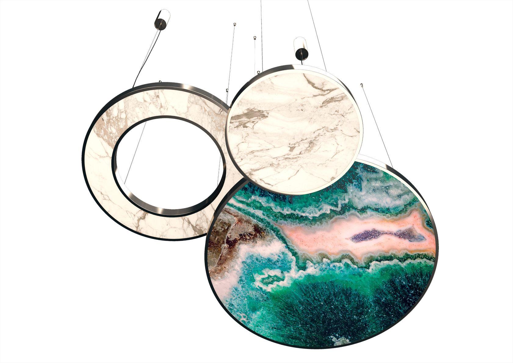 italien Plafonnier champagne, argent ou nickel finition personnalisée en 50 couleurs en vente