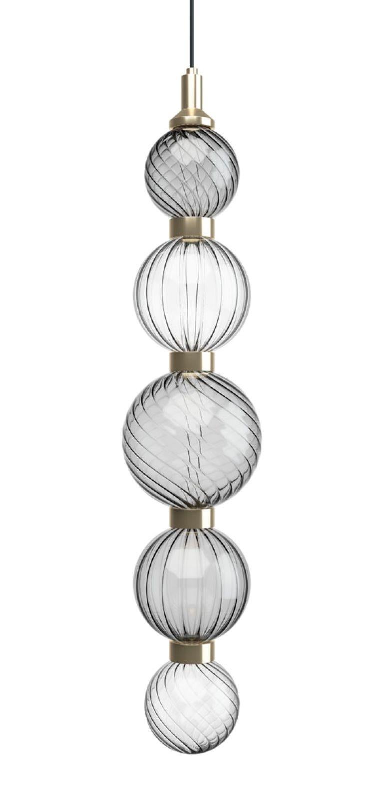Italian Ceiling Lamp Metal Frame Spheres Pyrex Glass in Different Color Led Lighting For Sale