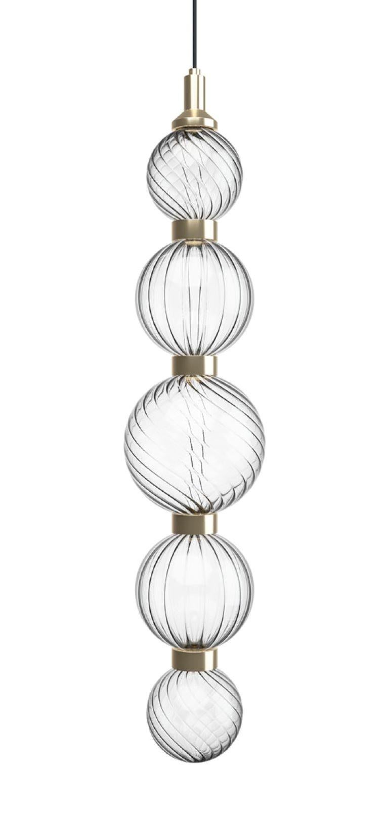 Ceiling Lamp Metal Frame Spheres Pyrex Glass in Different Color Led Lighting In New Condition For Sale In London, GB