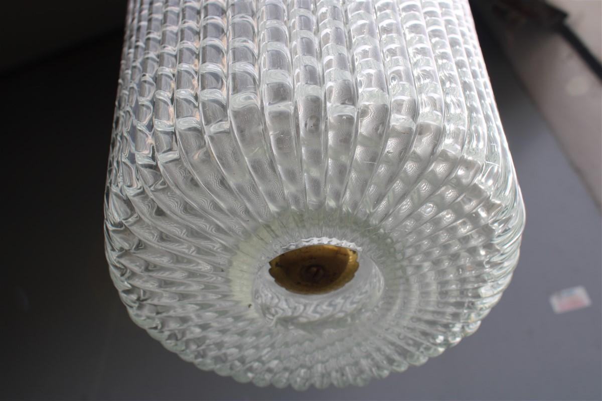 Ceiling Lamp Mid-century Seguso Lantern Murano Glass and Brass 1940s  For Sale 8