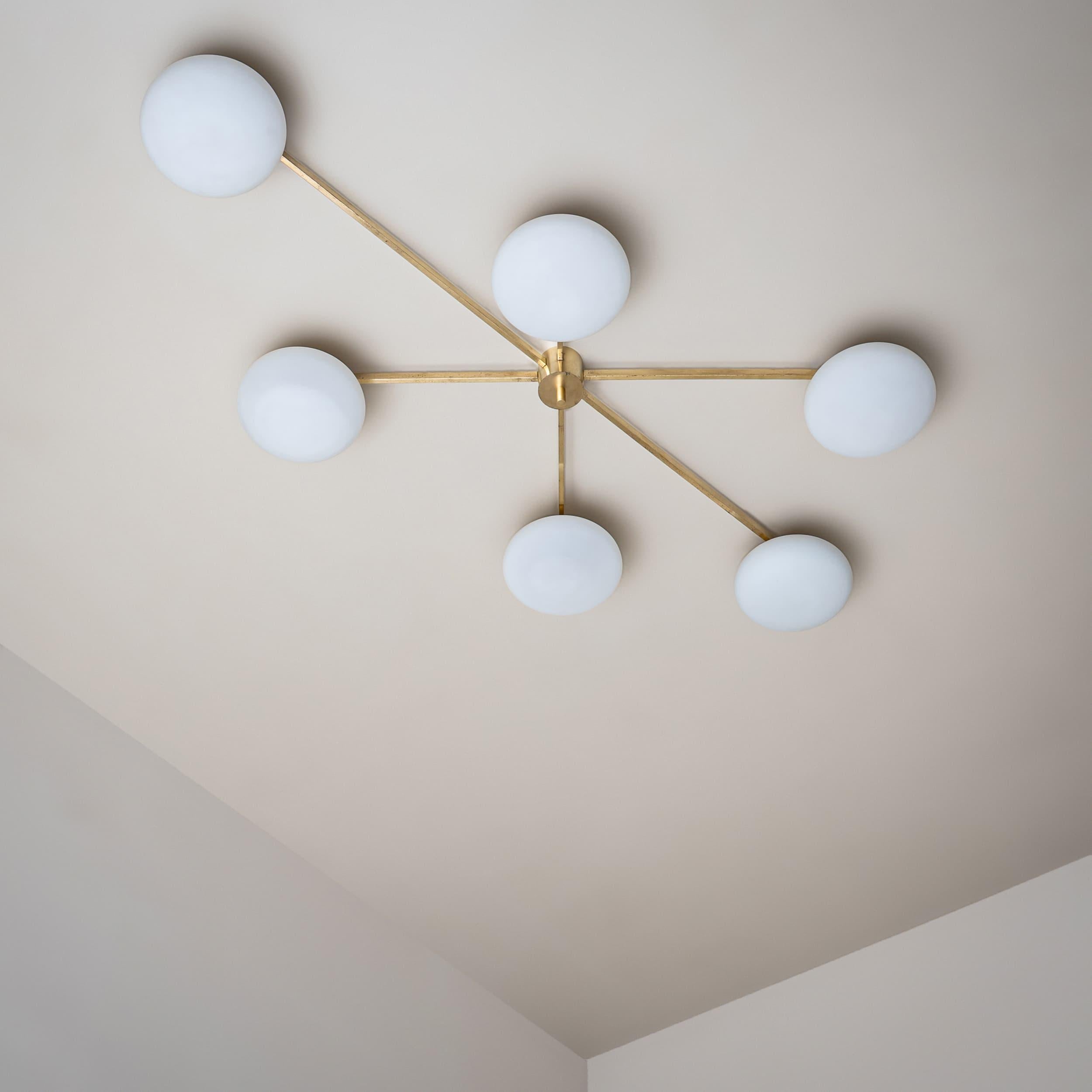 Ceiling Lamp Model “6 Lune” by Angelo Lelli (1911–1979), Edition Arredoluce In Good Condition For Sale In New York, NY