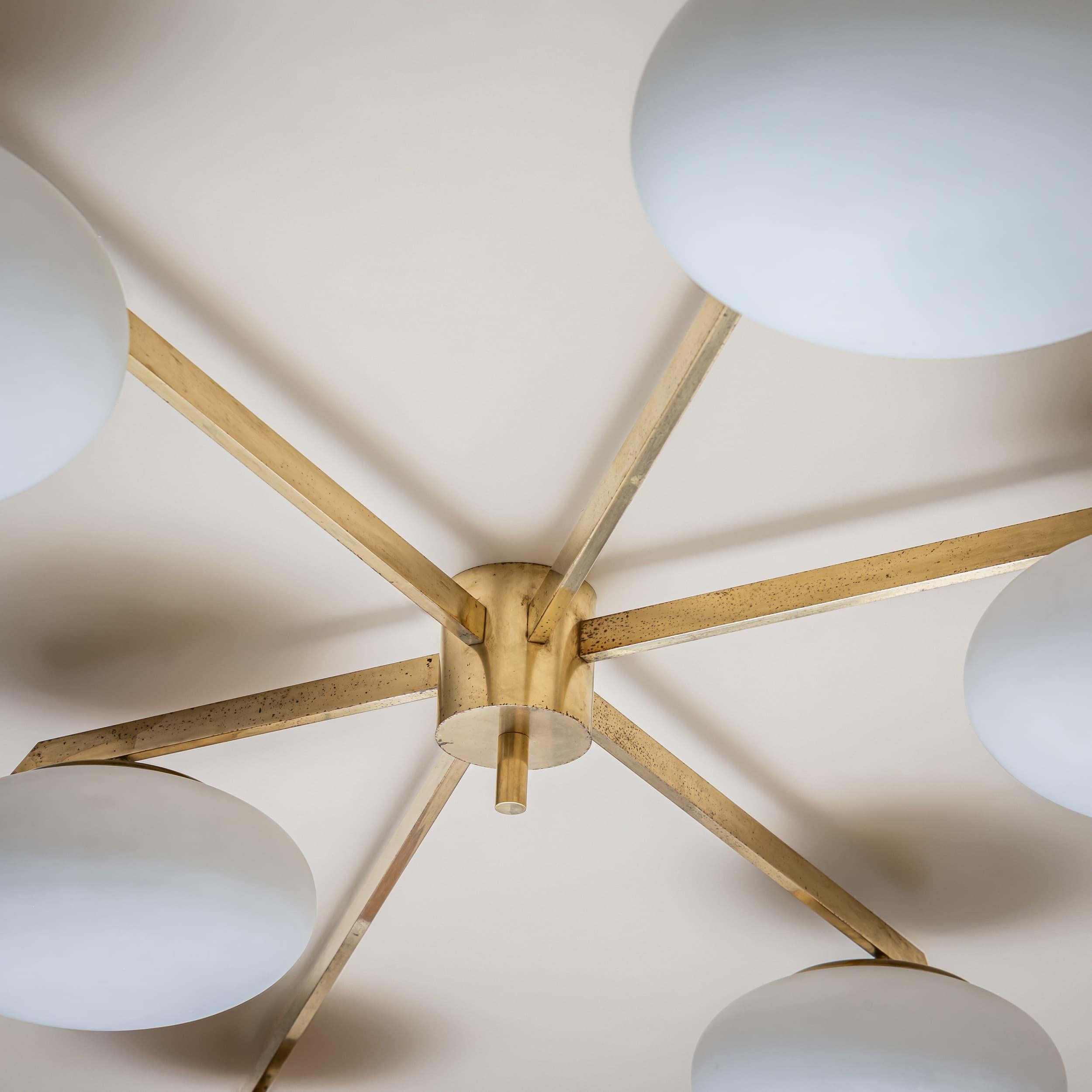 Ceiling Lamp Model “6 Lune” by Angelo Lelli (1911–1979), Edition Arredoluce For Sale 1