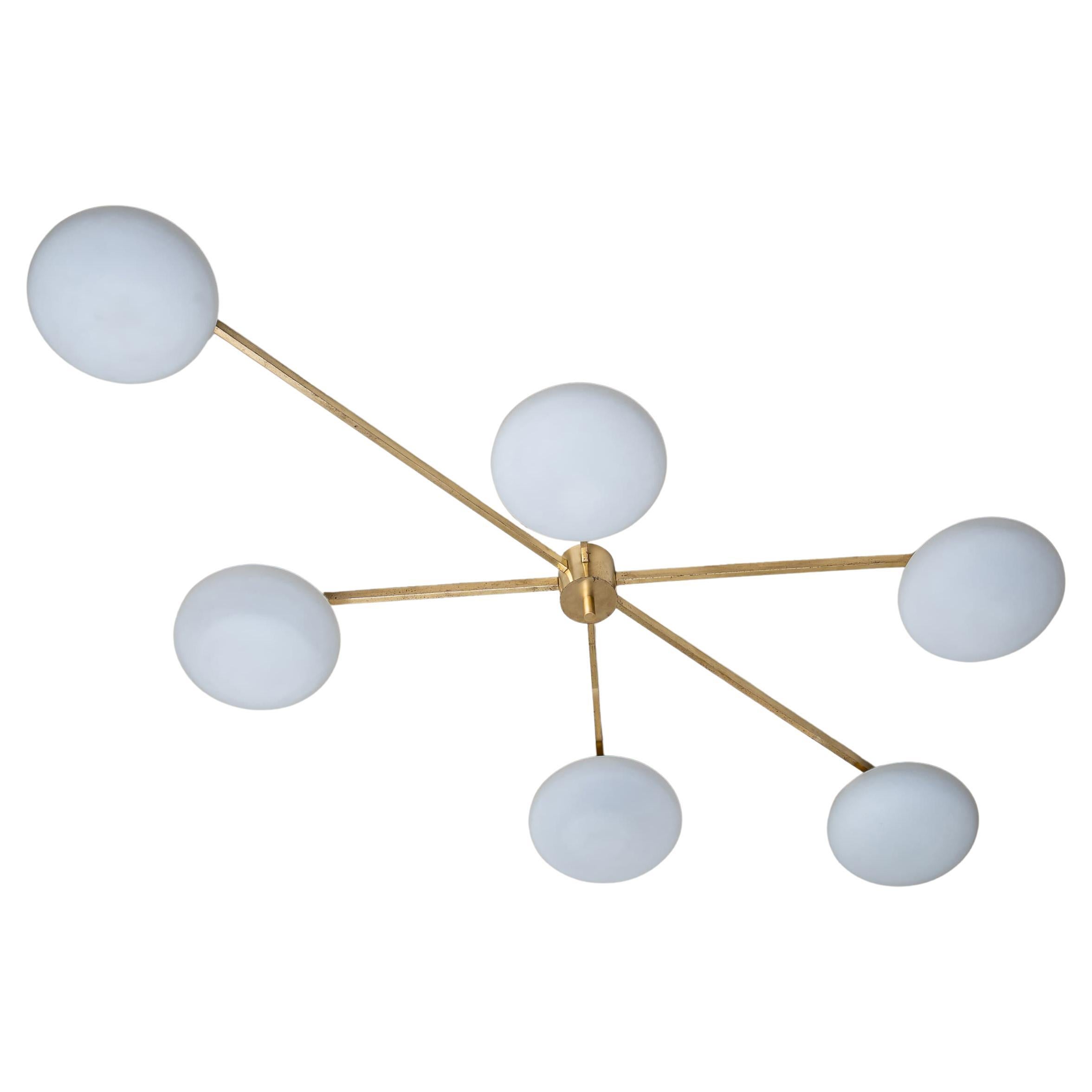 Ceiling Lamp Model “6 Lune” by Angelo Lelli (1911–1979), Edition Arredoluce For Sale