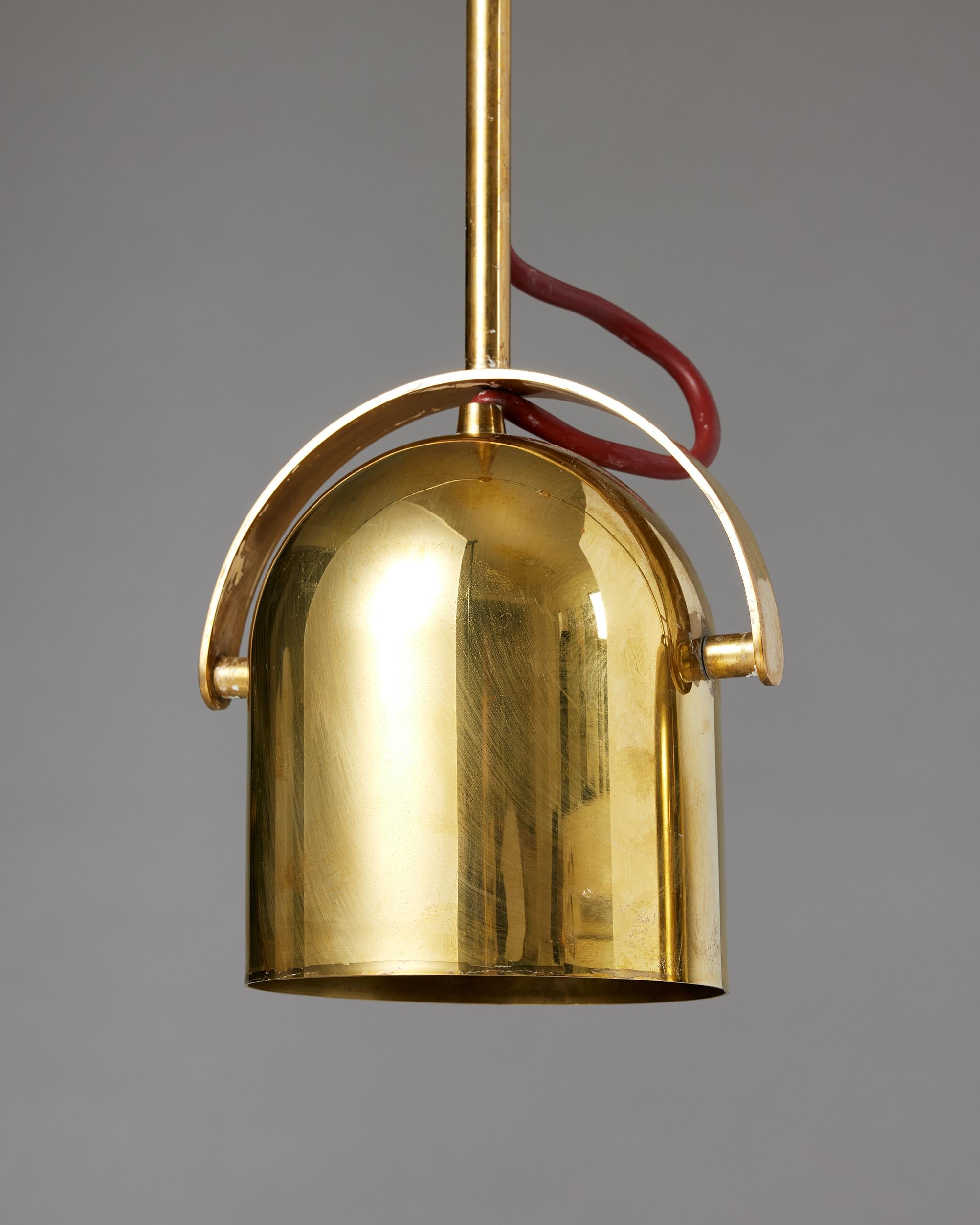 Metal Ceiling lamp, model A203, designed by Alvar Aalto for Valaistustyö, Finland For Sale