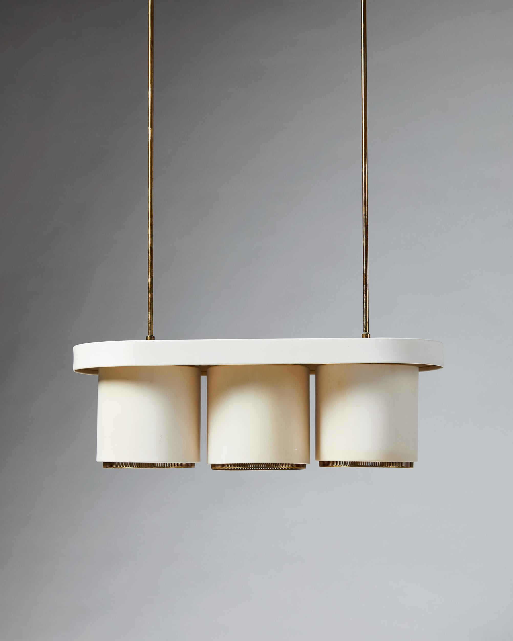Scandinavian Modern Ceiling Lamp, Model A203, Designed by Alvar Aalto for Valaistustyö