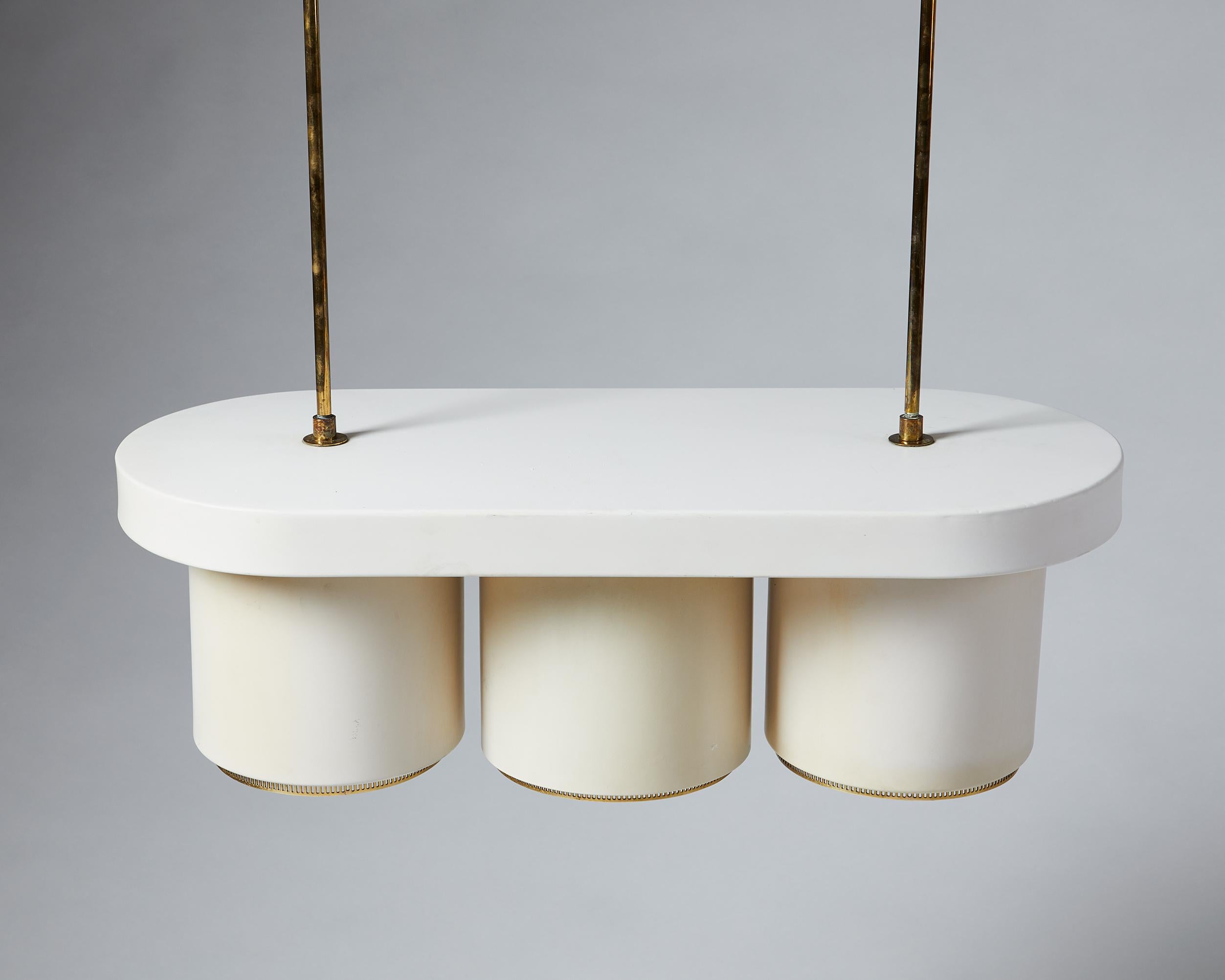 Ceiling Lamp, Model A203, Designed by Alvar Aalto for Valaistustyö In Good Condition In Stockholm, SE