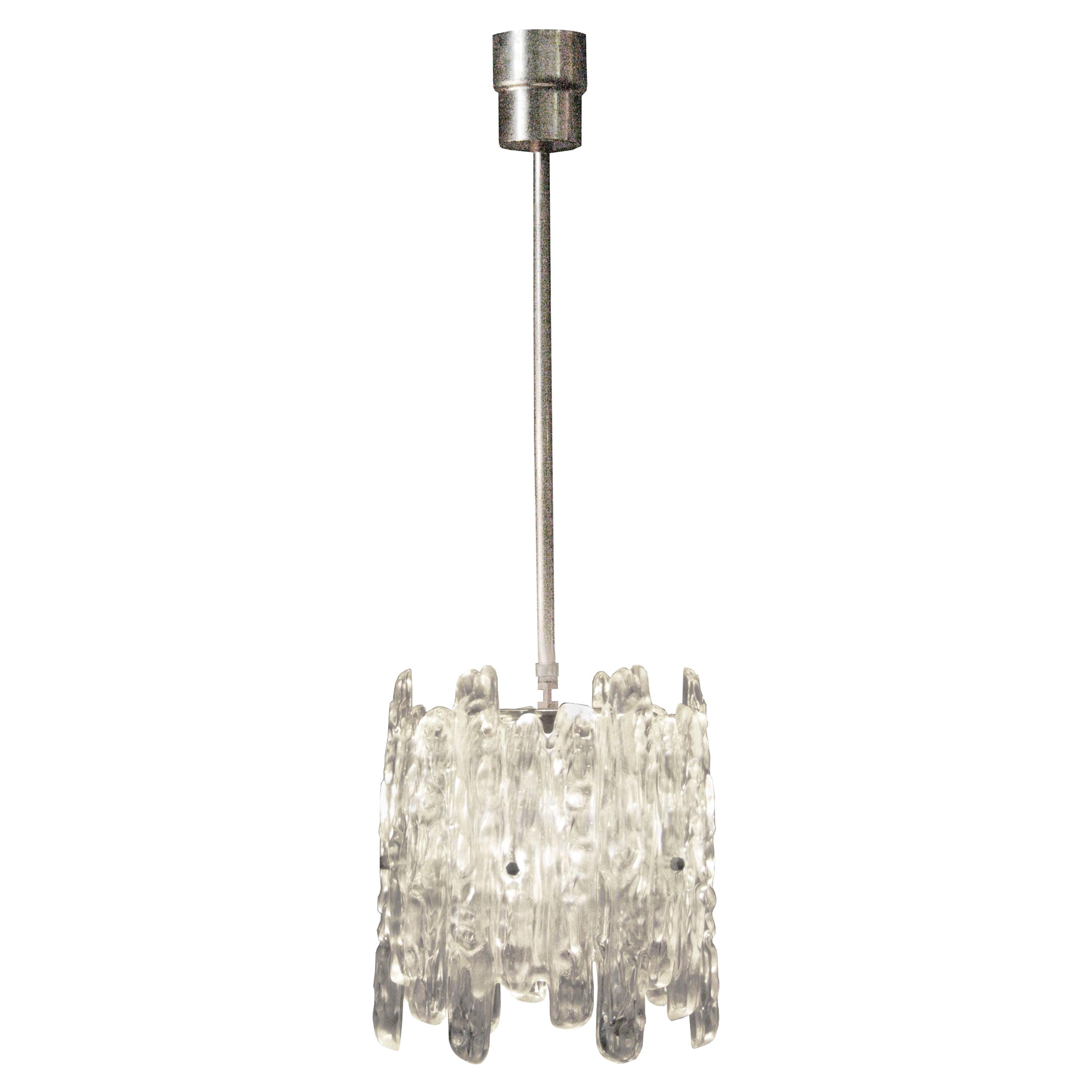 Ceiling Lamp Model "Ice Glass" Designed and Produced by J.T. Kalmar Austria 1960 For Sale