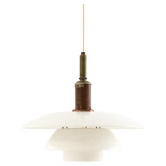 Ceiling Lamp, Model PH-4/4, in Opaline Glass and Metal by Poul Henningsen, 1930s