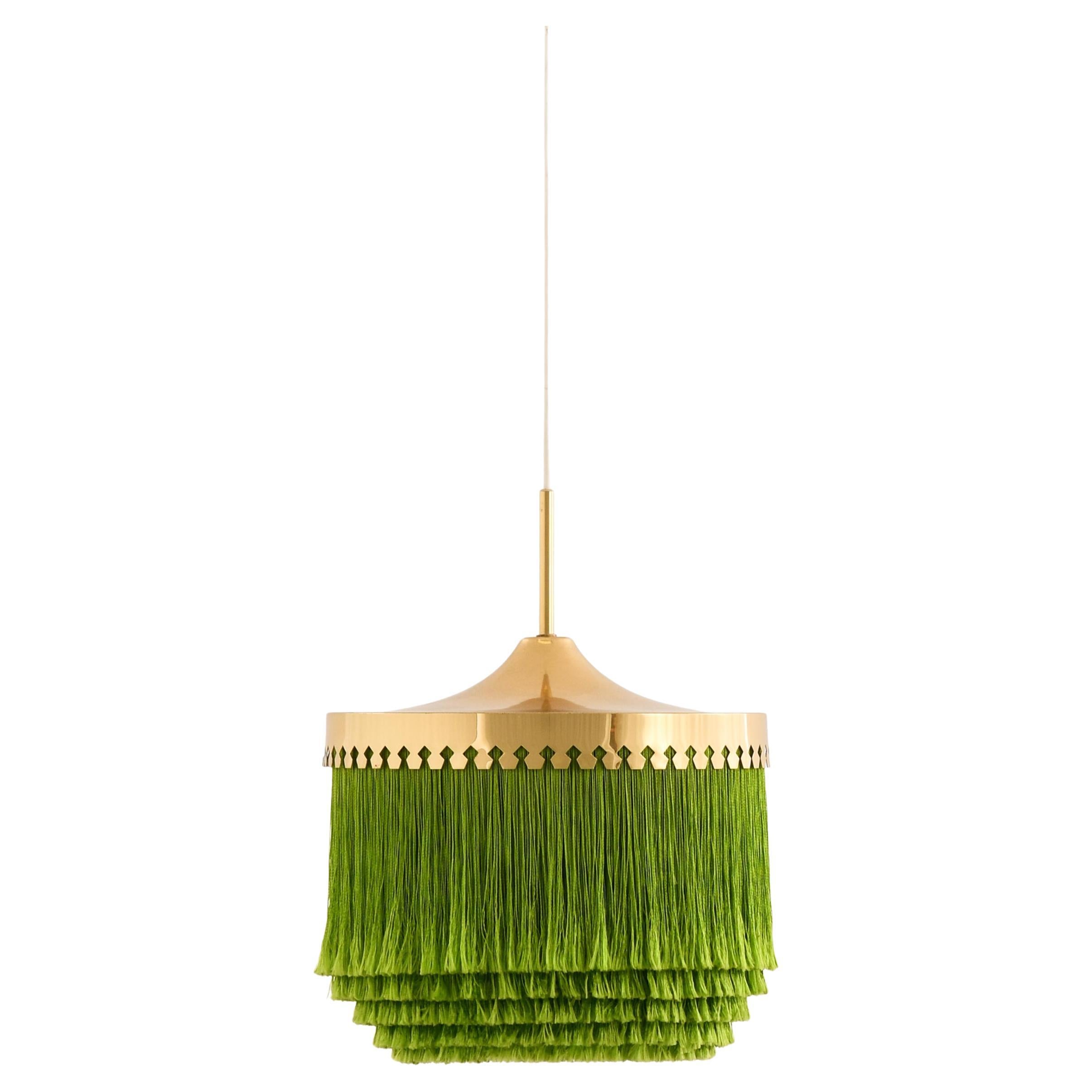 Ceiling Lamp, Model T-601/M, in Silk and Brass by Hans-Agne Jakobsson, 1965