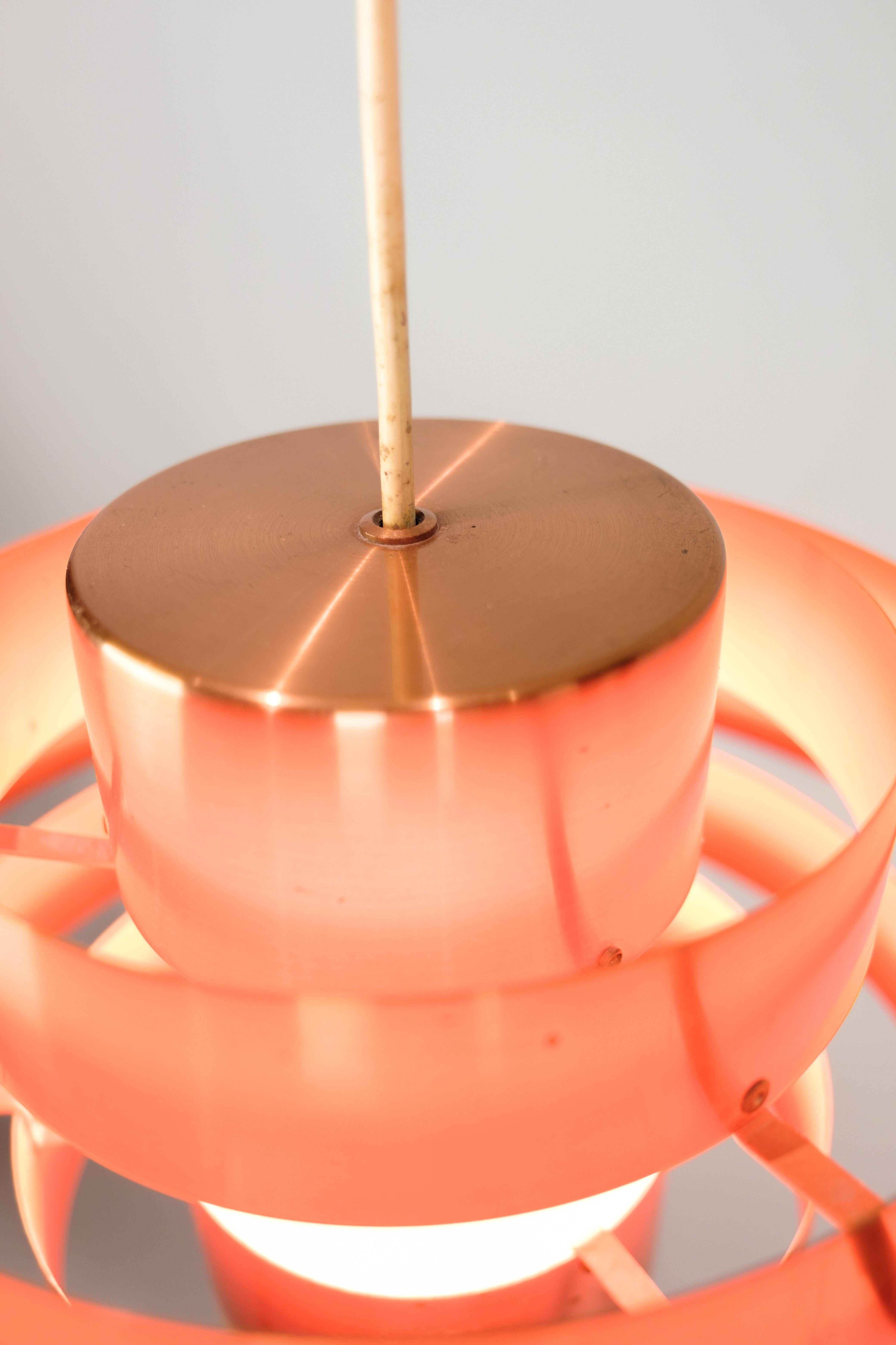 Copper Ceiling lamp Model Ultra, Designed By Jo Hammerborg By Fog og Mørup From 1960s For Sale