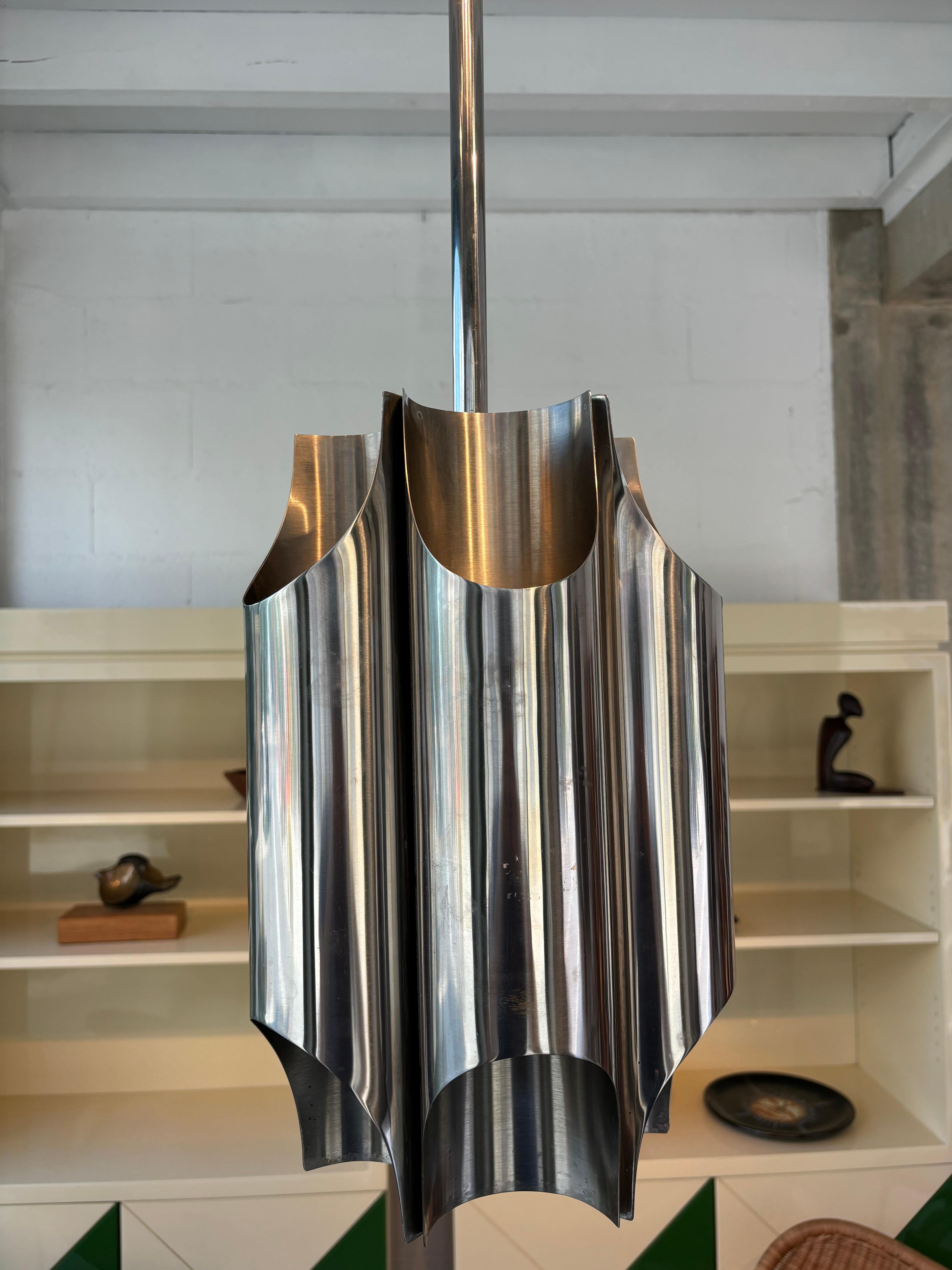 Late 20th Century Ceiling lamp orgues by la maison Charles For Sale