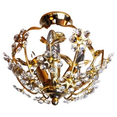 Ceiling Lamp Oscar Torlasco for Stilkronen, Cut Glass, Italy, 1980