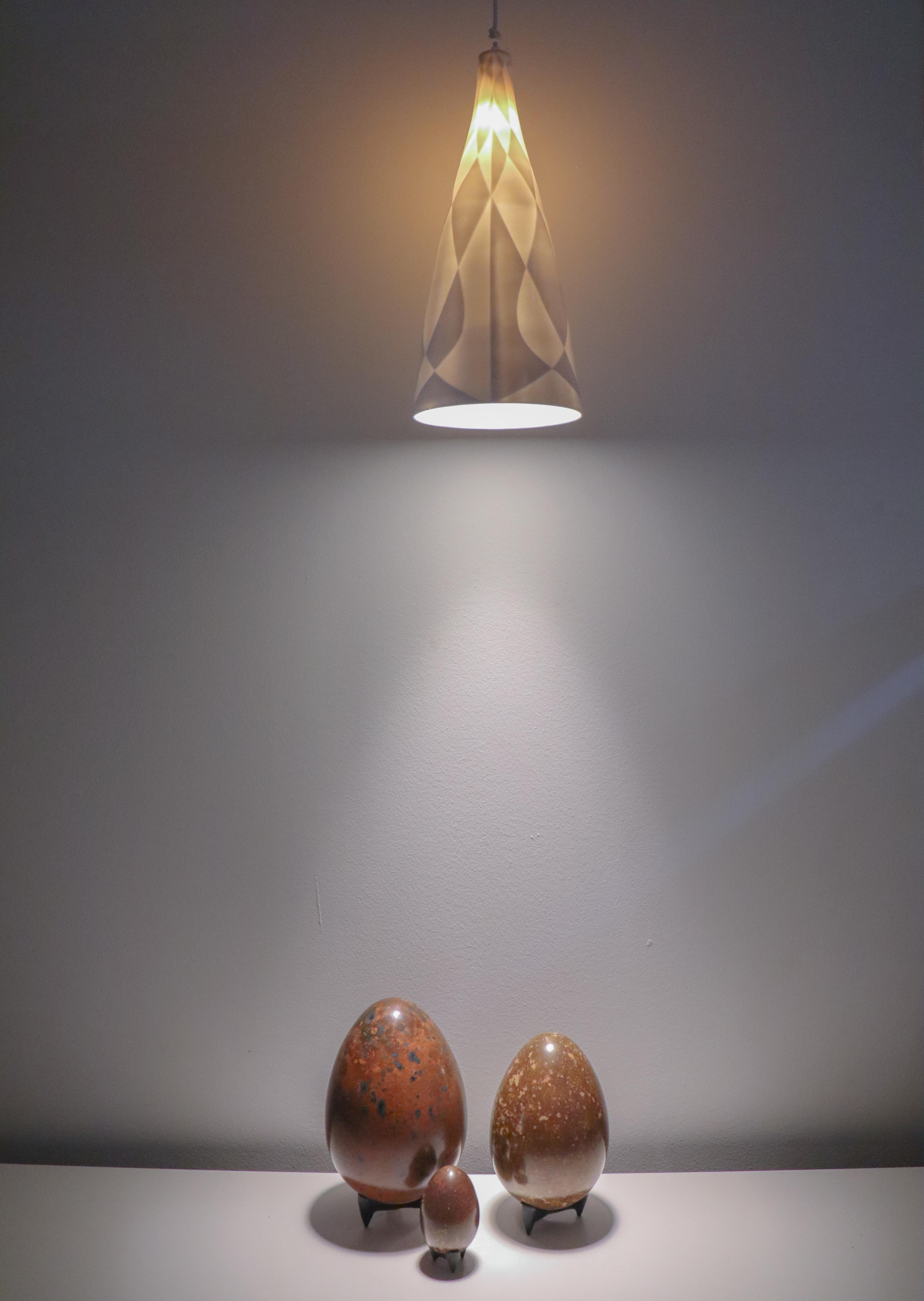 Ceiling Lamp / Pendant - Porcelain Cone - Carl-Harry Stålhane Rörstrand 1950s For Sale 2