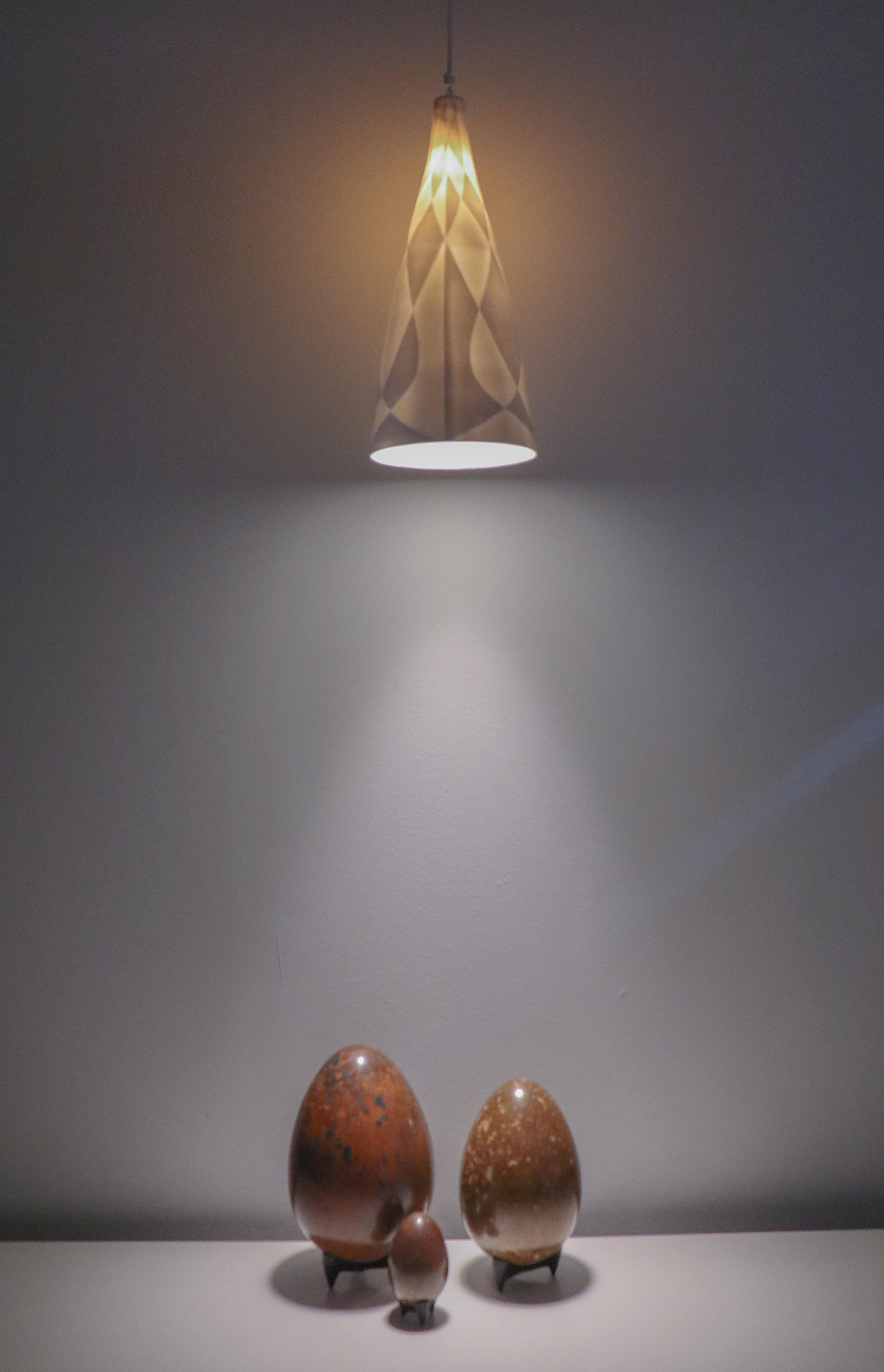 Ceiling Lamp / Pendant - Porcelain Cone - Carl-Harry Stålhane Rörstrand 1950s For Sale 4
