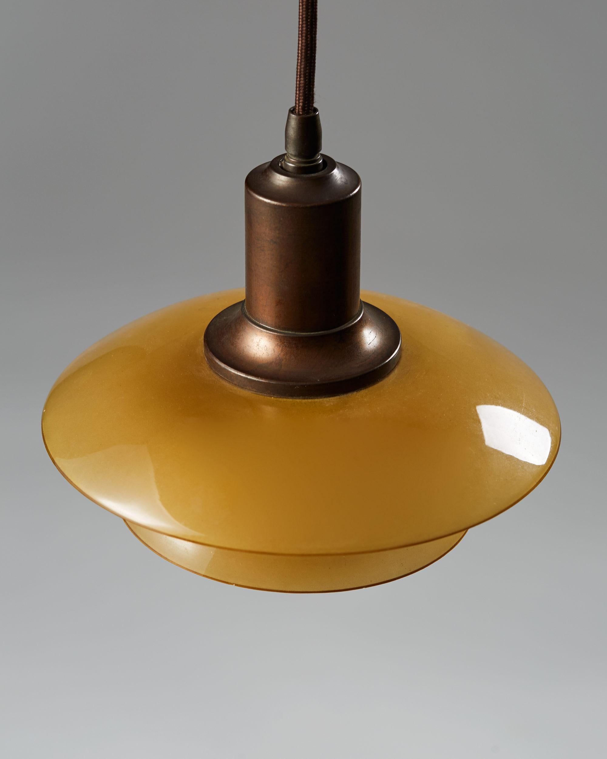 Scandinavian Modern Ceiling Lamp PH 2/1 Designed by Poul Henningsen for Louis Poulsen, Denmark, 1930