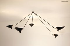 Ceiling Lamp Spider 5 Still Arms by Serge Mouille