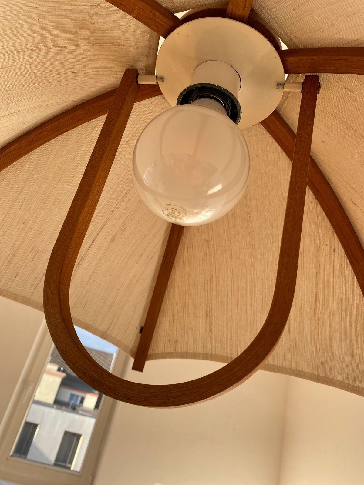Mid-20th Century Ceiling lamp teak Domus counterweight vintage lamp 60s