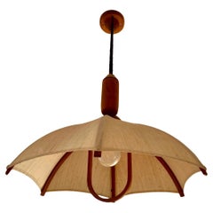 Ceiling lamp teak Domus counterweight vintage lamp 60s