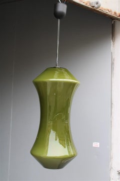 Ceiling Lamp Vistosi Mid-century Italian design Green Clessidra 1950s