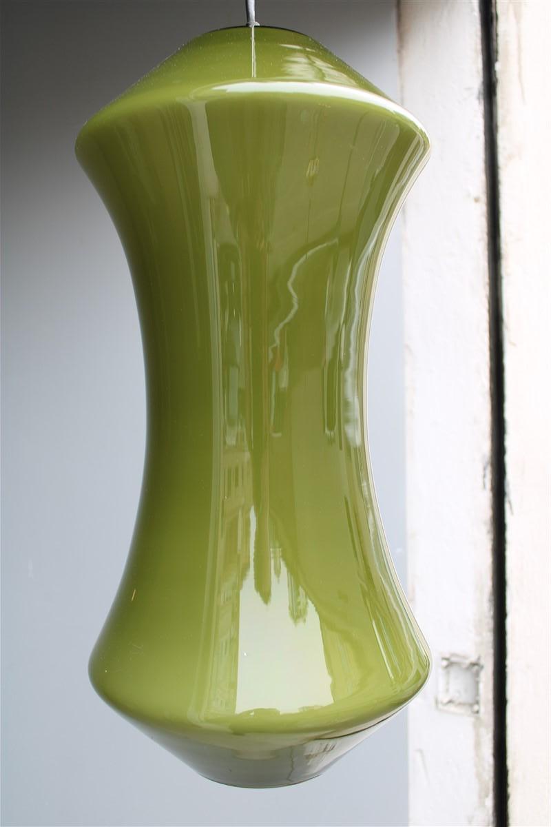 Deckenleuchte Vistosi Mitte des Jahrhunderts Italienisches Design Grün Clessidra 1950er Jahre  (Muranoglas) im Angebot