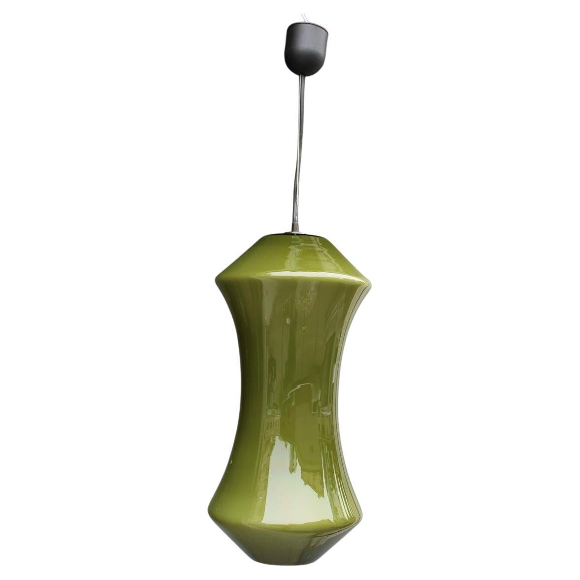 Ceiling Lamp Vistosi Mid-century Italian design Green Clessidra 1950s  For Sale