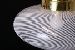 Ceiling Lamp Vistosi Torcello Murano Glass Italy 1960s Transparent White