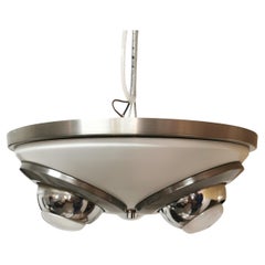 Ceiling Lamp Wall Lights Aluminum Anodized Chrome Metal Space Age Italy 1970s