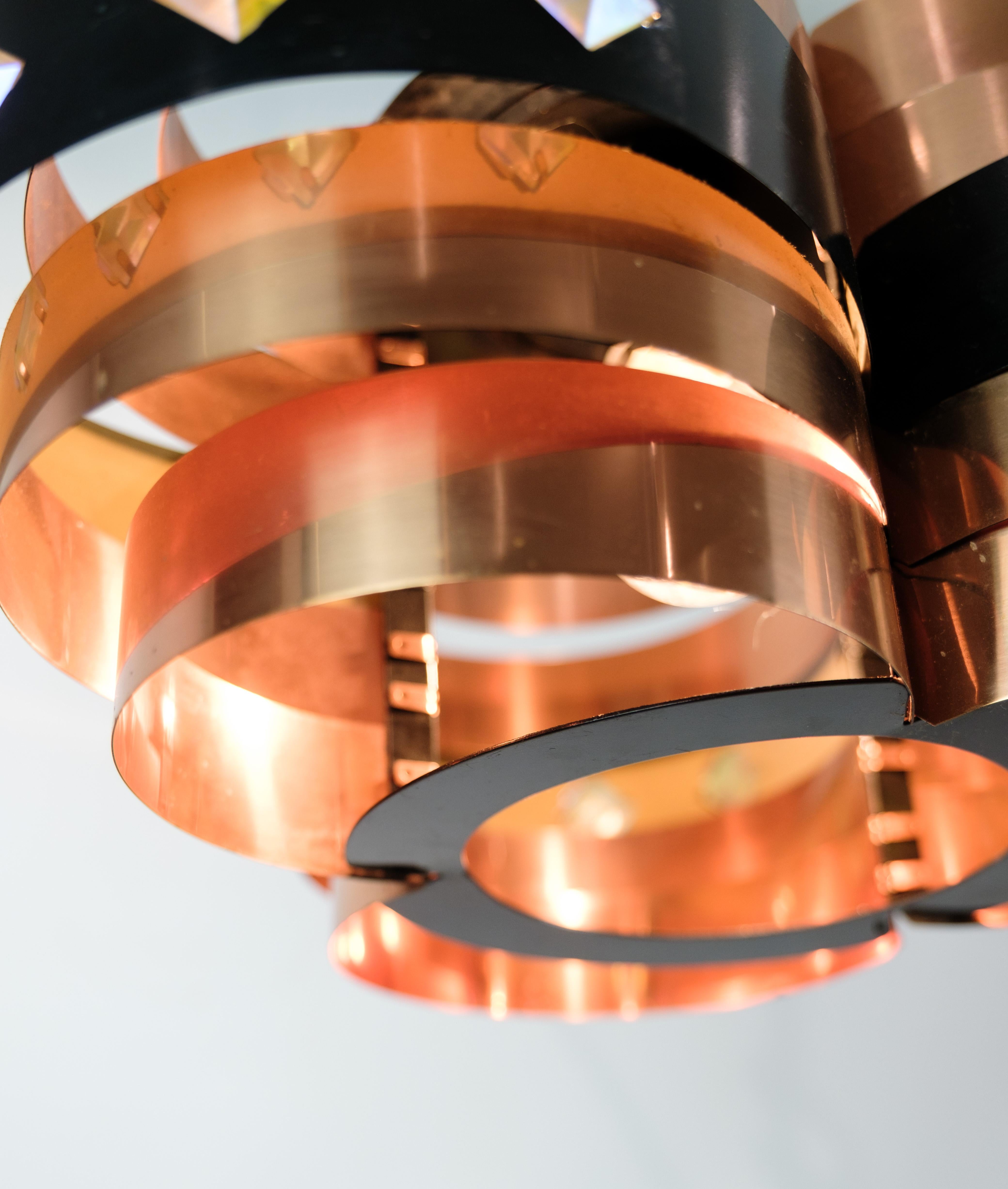 Ceiling lamp By Werner Schou Made In Copper From 1970s For Sale 4