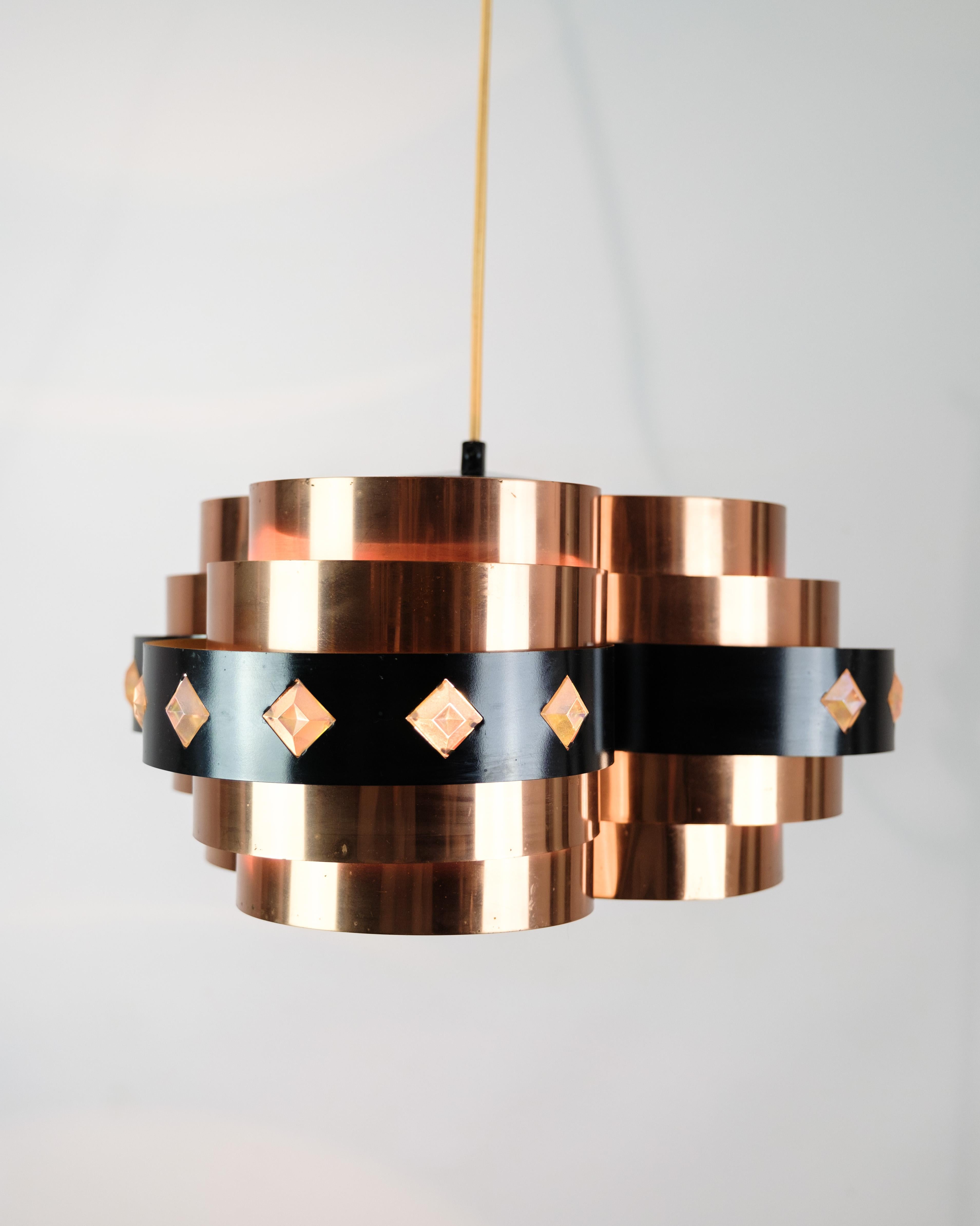 Mid-Century Modern Ceiling lamp By Werner Schou Made In Copper From 1970s For Sale