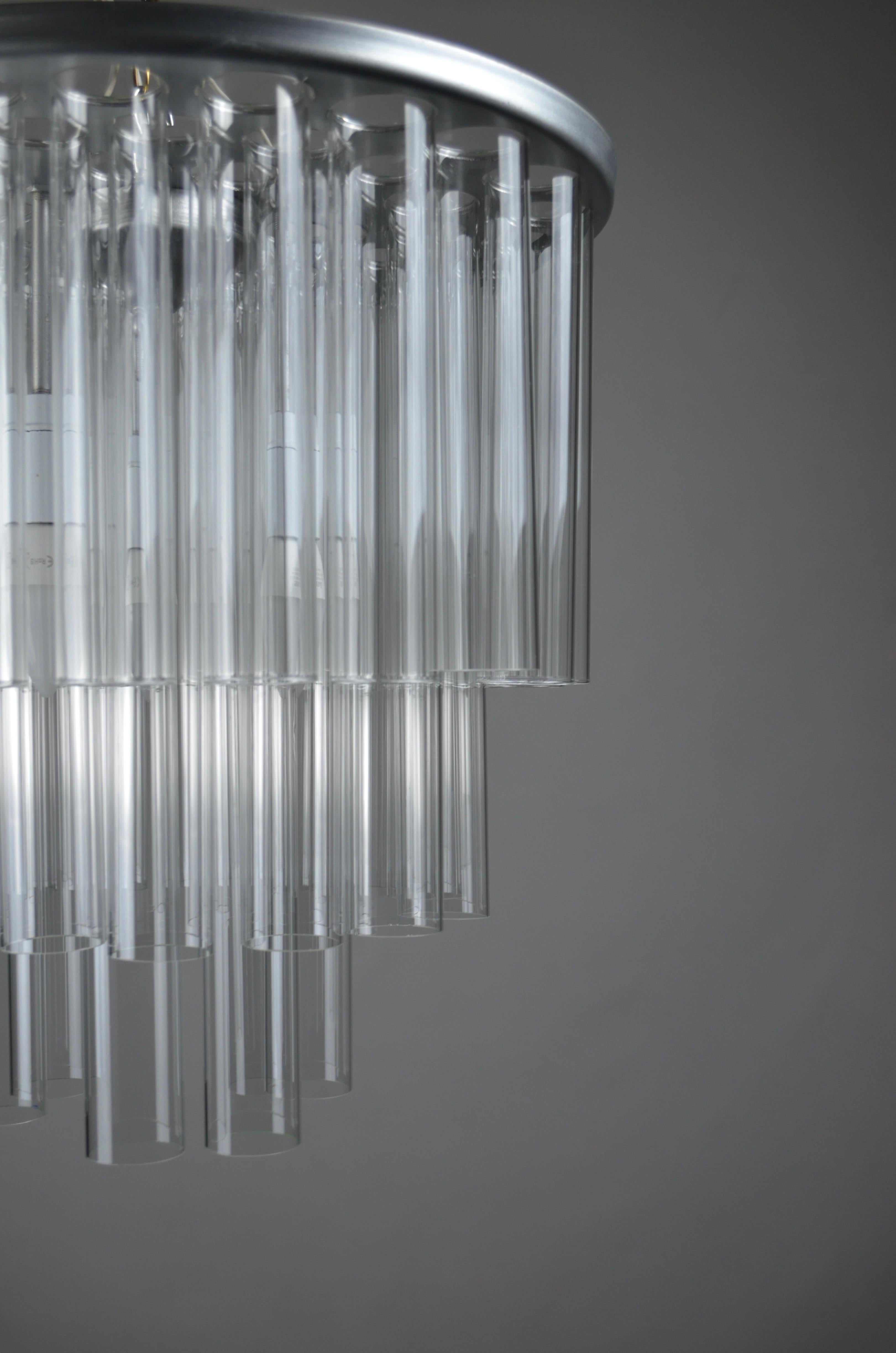 Late 20th Century Ceiling Lamp with 42 Glass Tubes by A. Da Piedade, 1980s