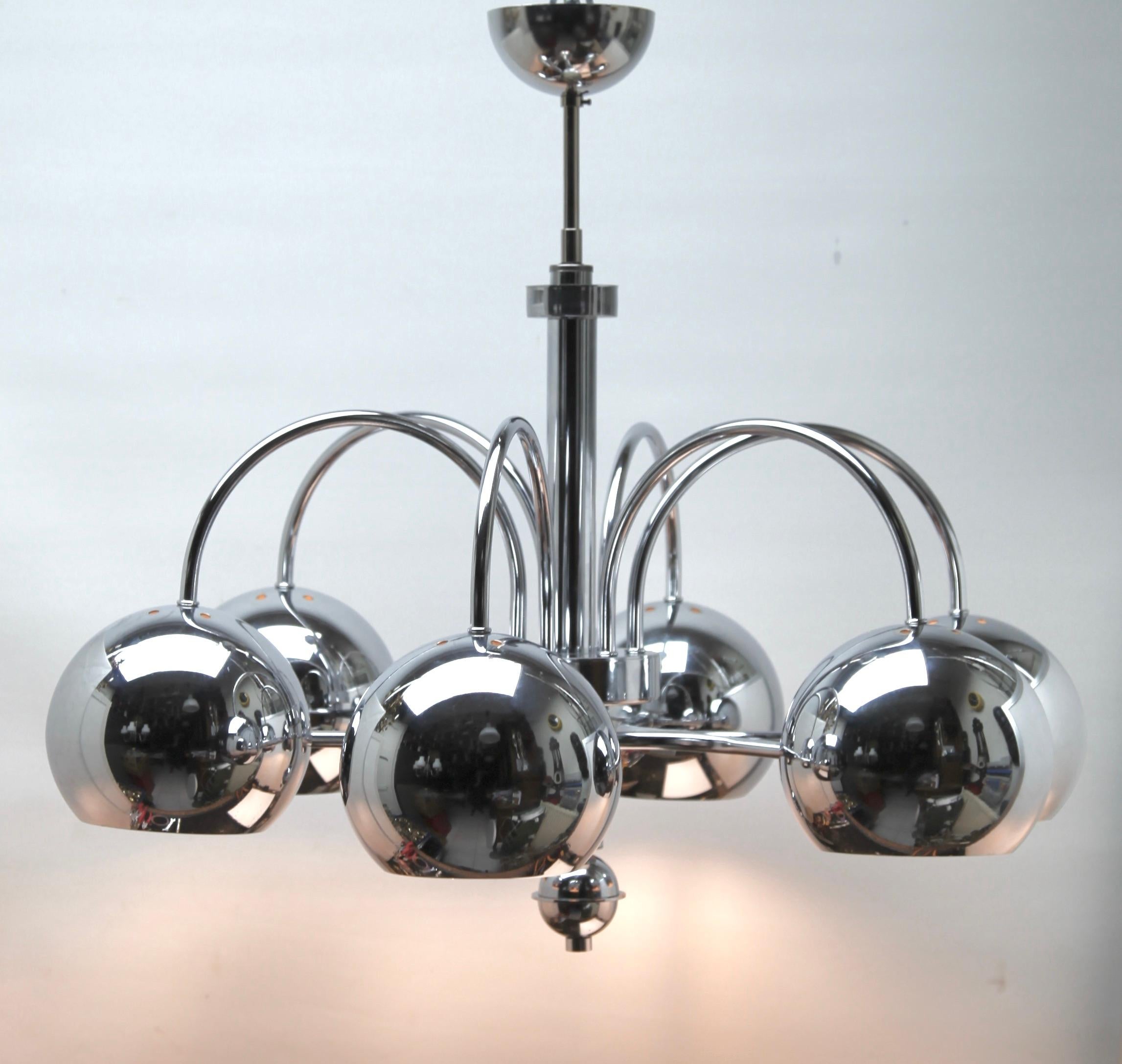Ceiling Lamp with 6 Eyeball Lights Goffredo Reggiani, 1960s For Sale 2
