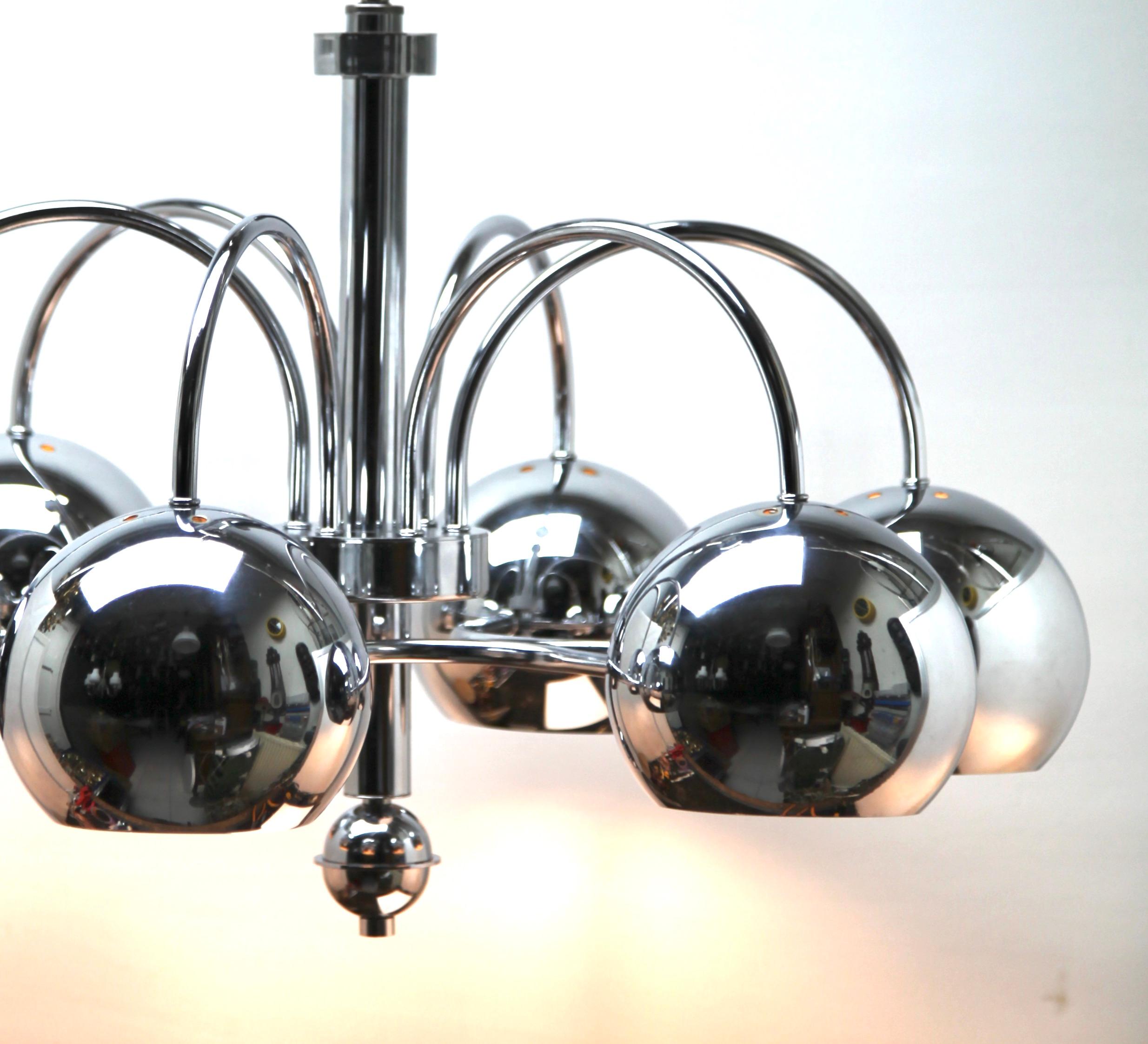 Mid-Century Modern Ceiling Lamp with 6 Eyeball Lights Goffredo Reggiani, 1960s For Sale