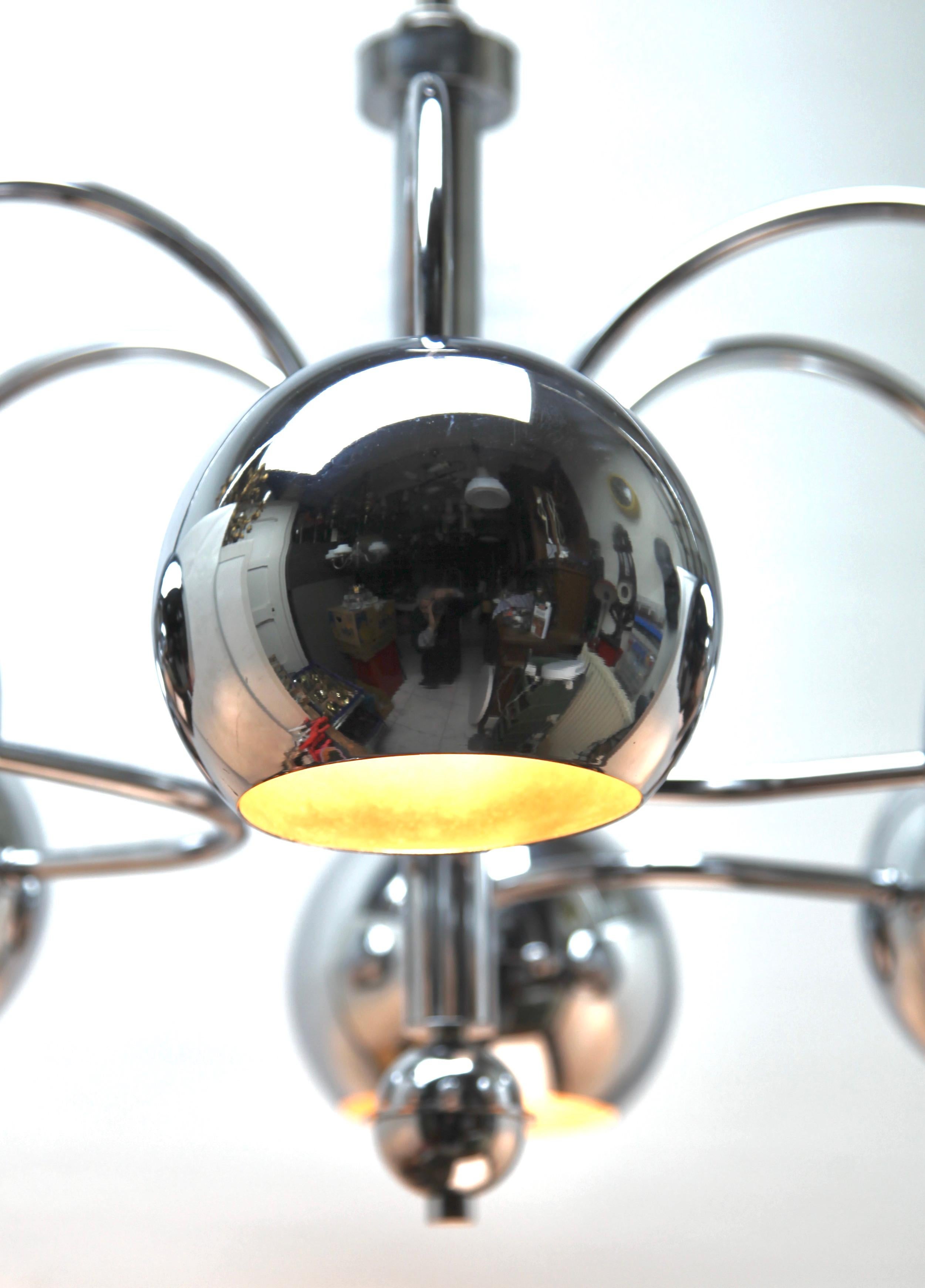 Italian Ceiling Lamp with 6 Eyeball Lights Goffredo Reggiani, 1960s For Sale